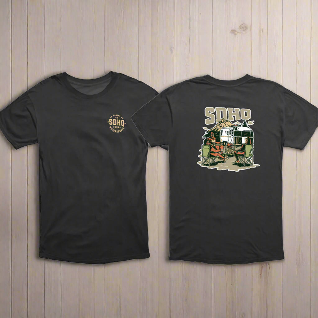 SDHQ Motorsports Squatchgiving T-Shirt Front and Back Display