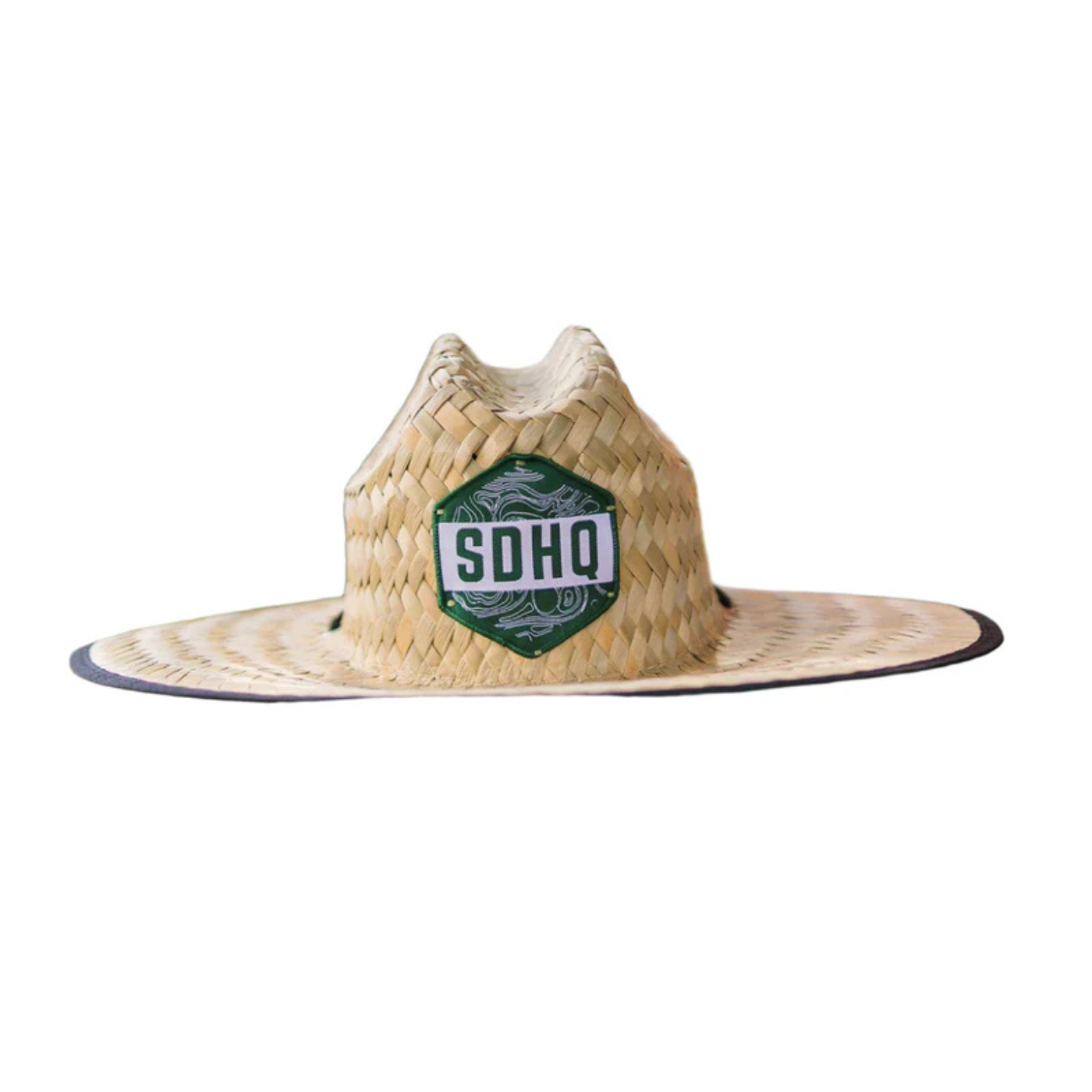 SDHQ Straw Shade Hat - Topographical Patch Front View Display