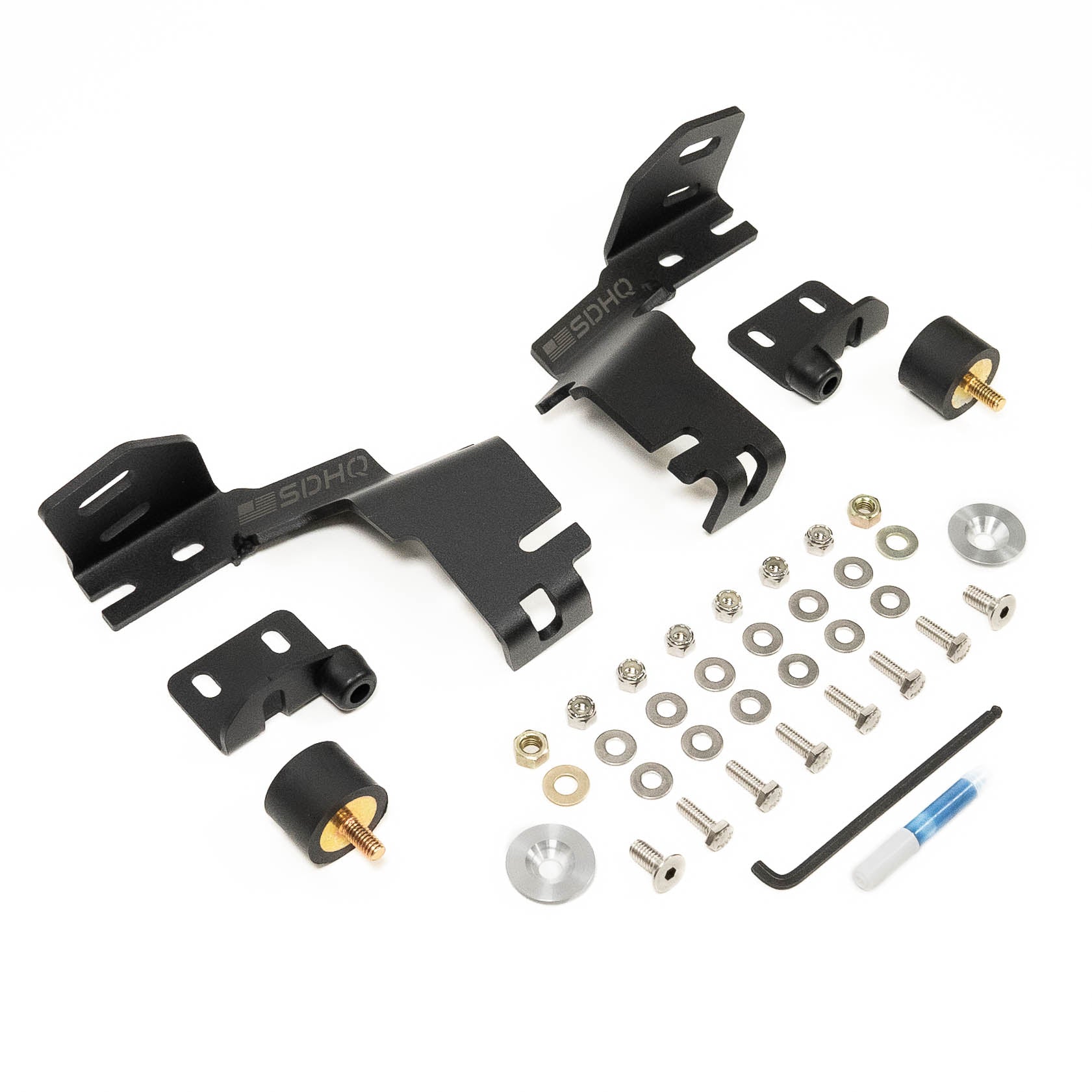 '17-22 Ford Super Duty SDHQ Built A-Pillar Light Mounts Display of Included Parts