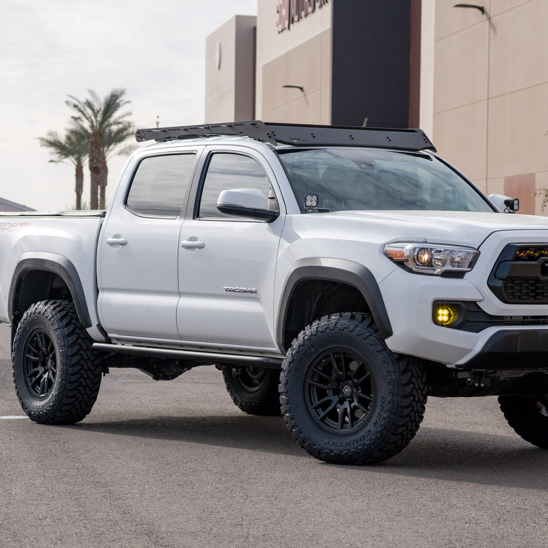 '16-23 Toyota Tacoma SDHQ Built Rock Sliders Display on vehicle