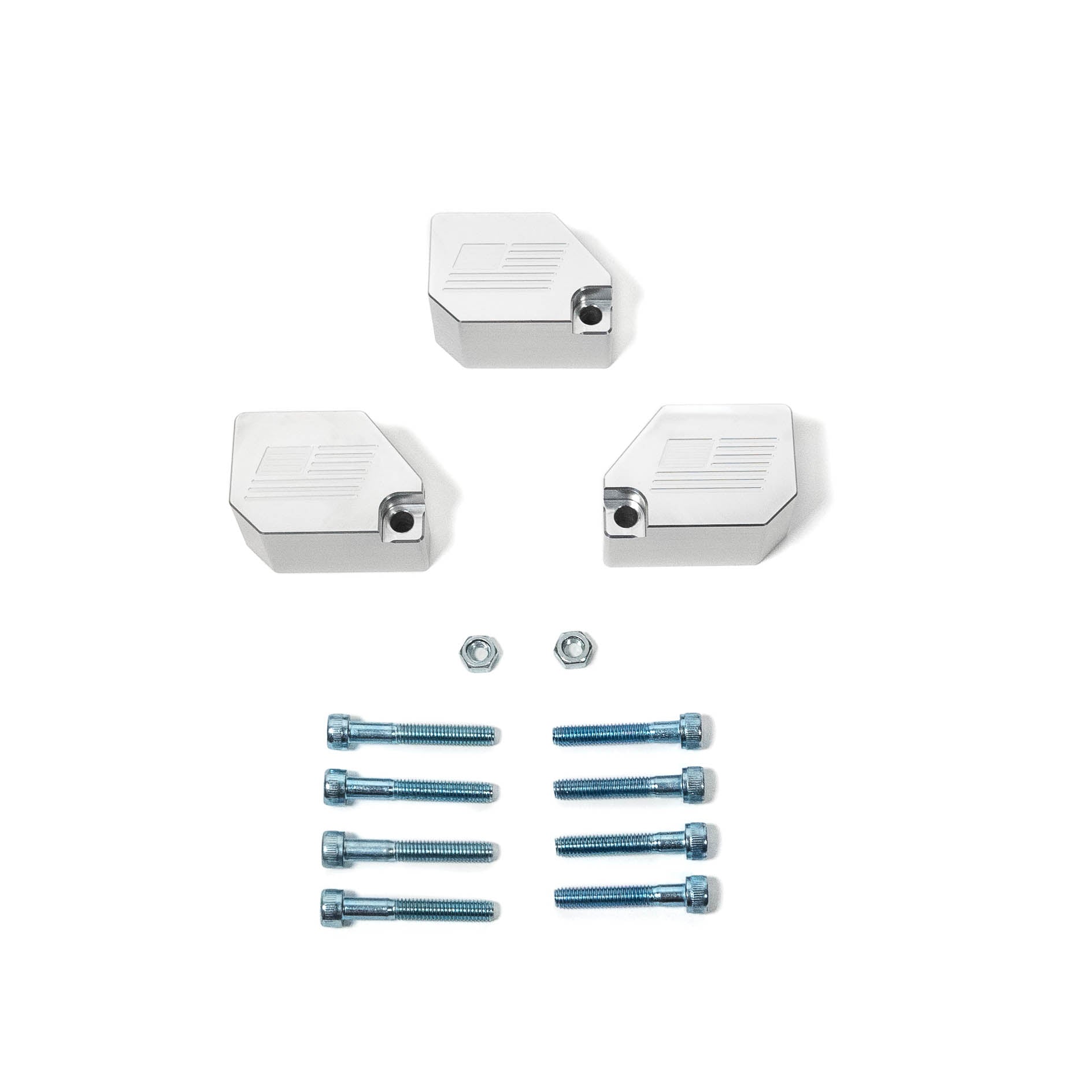 '05-23 Toyota Tacoma SDHQ Built Billet ABS Guards Display of Included Parts and Hardware