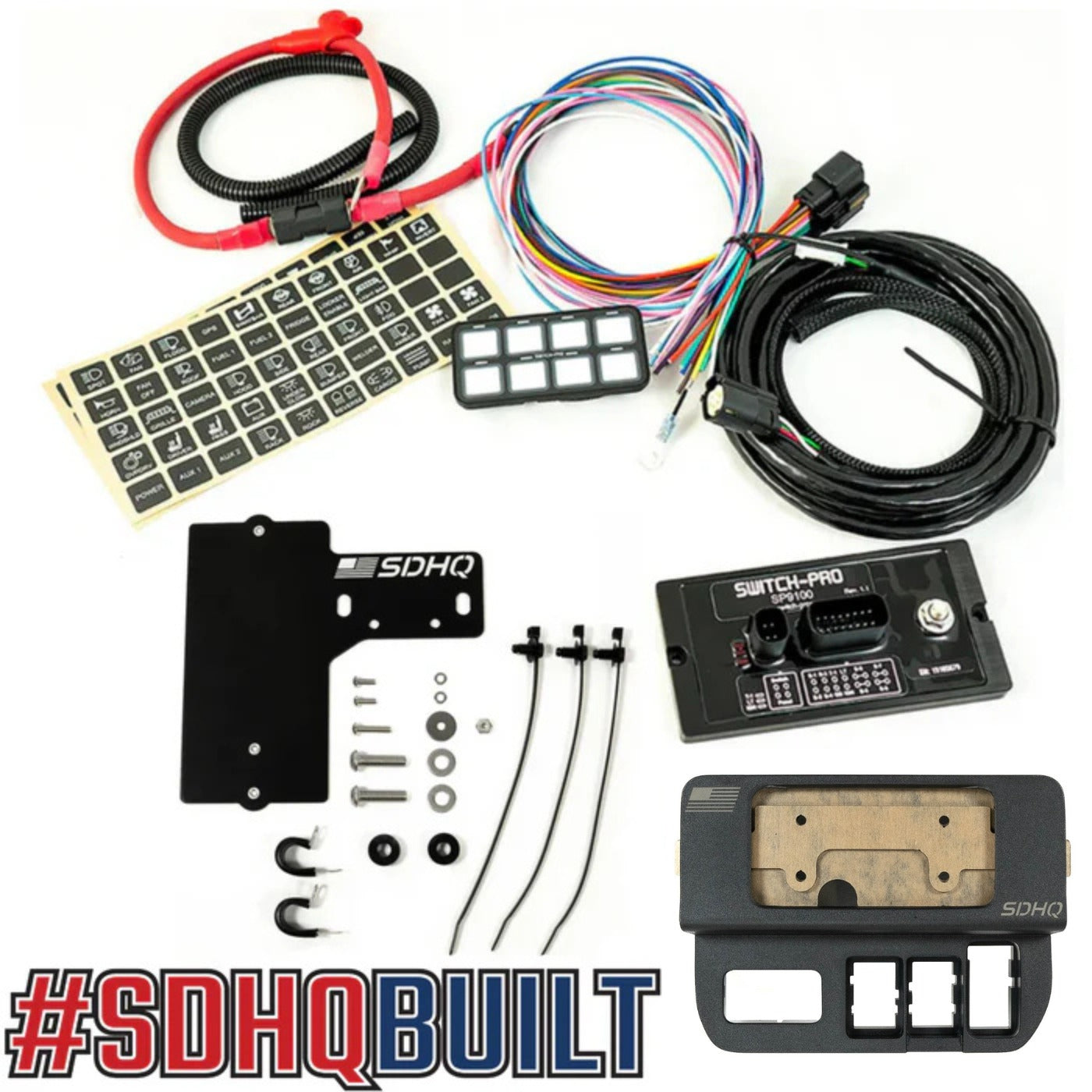 '16-23 Toyota Tacoma SDHQ Built Complete Switch Pros SP-9100 Mounting Kit- 2017 Double Cab Keypad Mount