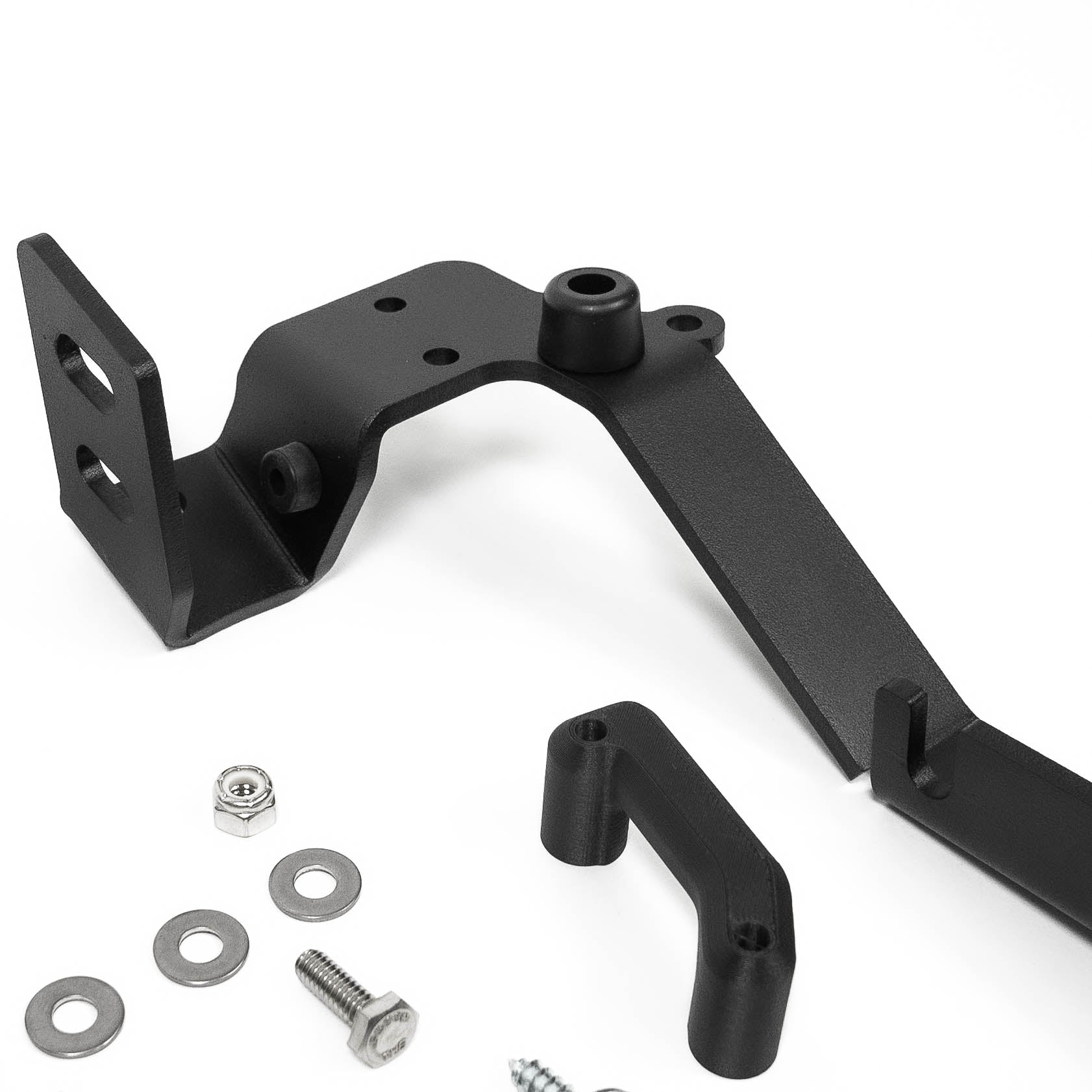 2016-2024 Titan / Titan XD SDHQ Built A-Pillar Light Mounts Close-up display of included parts and hardware
