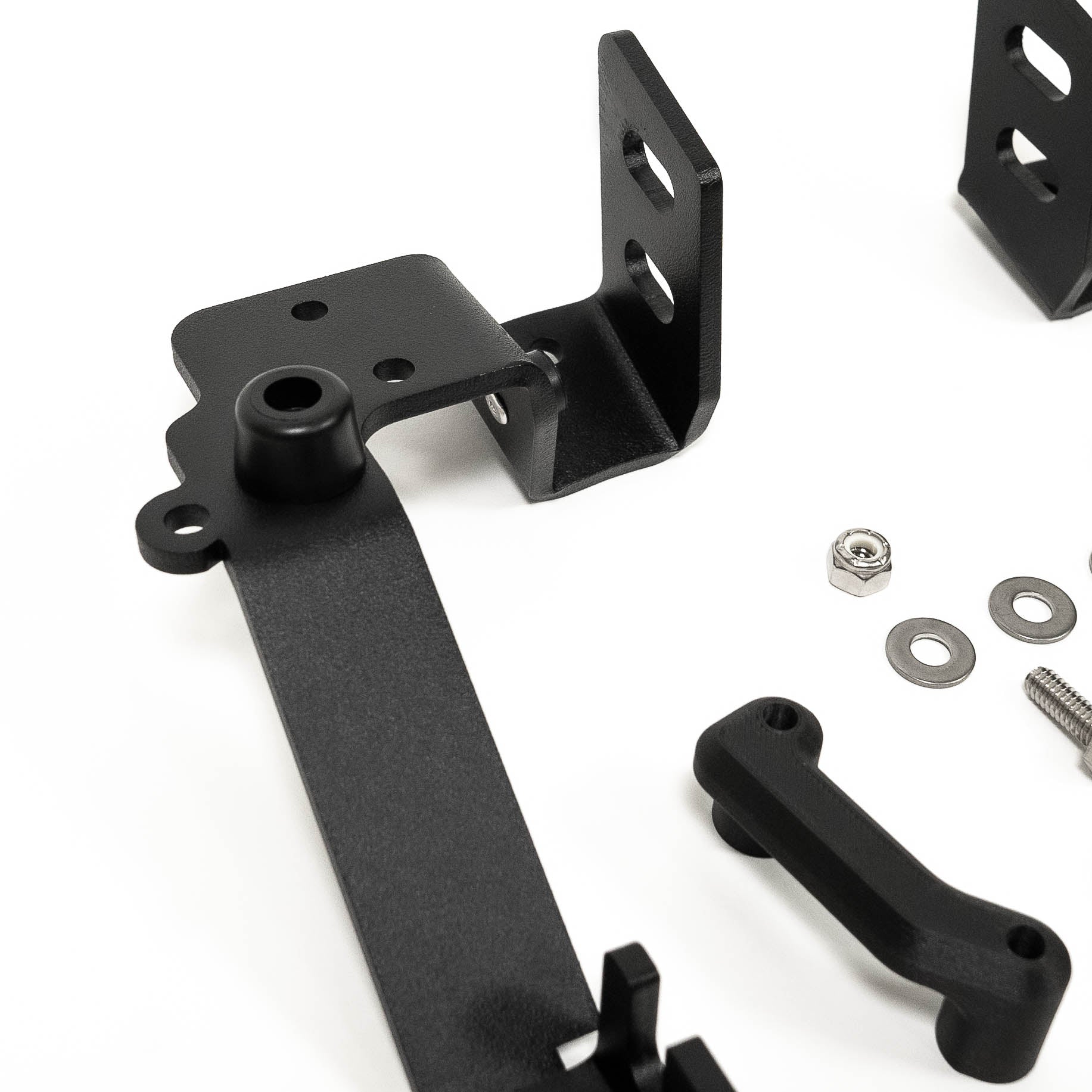 2016-2024 Titan / Titan XD SDHQ Built A-Pillar Light Mounts Close-up Display of Included Parts and Hardware