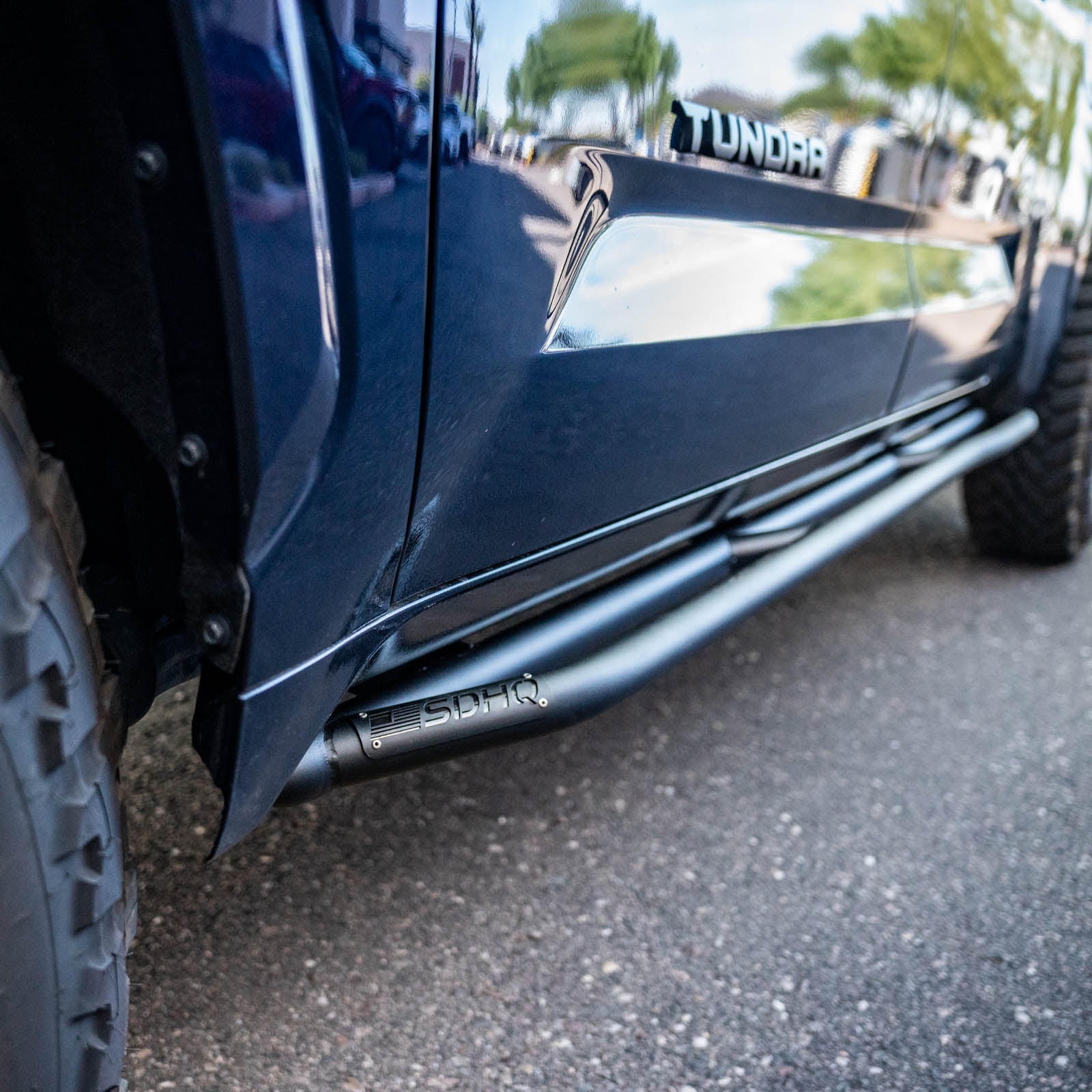 '22-24 Toyota Tundra SDHQ Built Rock Sliders Close-up Display installed