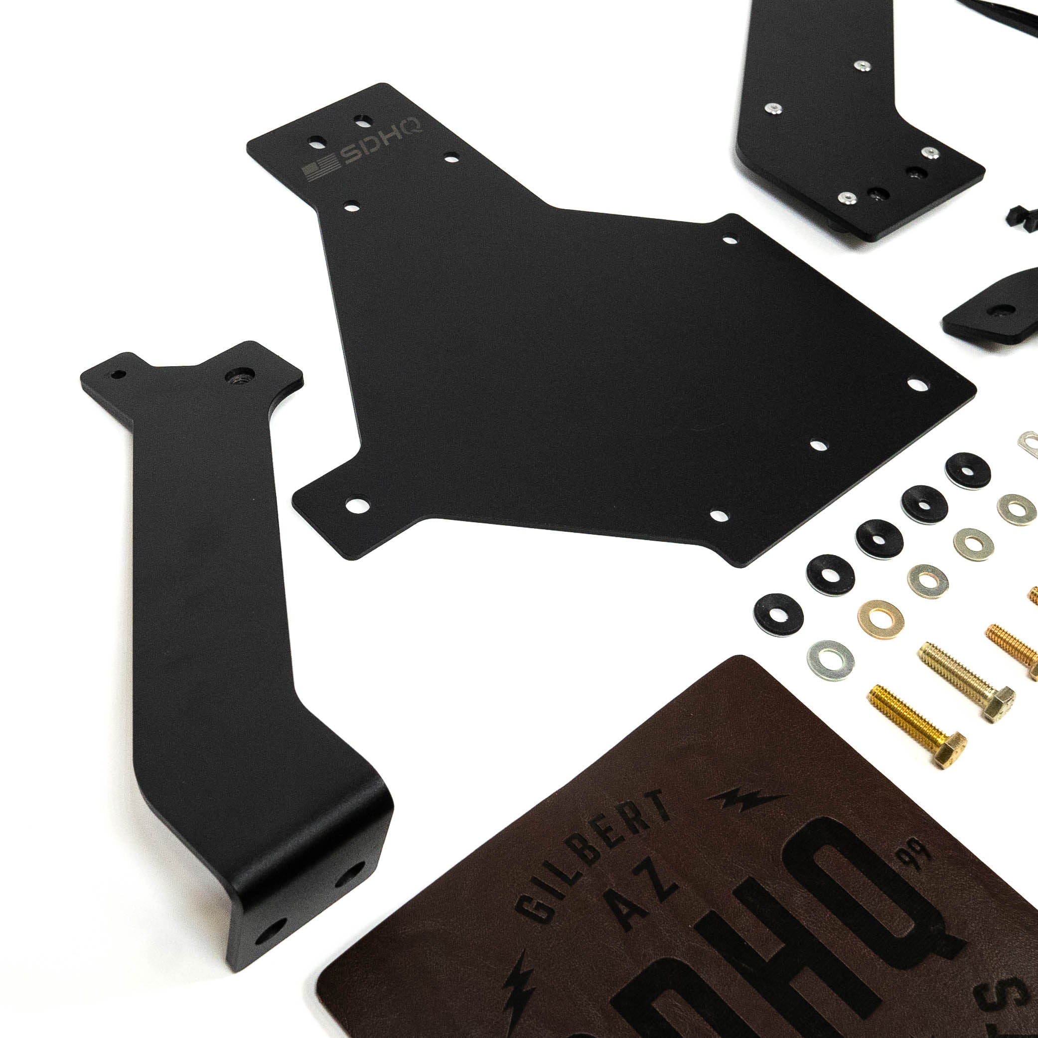 '22-Current Toyota Tundra Crew Max SDHQ Built ARB Air Compressor Mount Close-up Display of Included Parts
