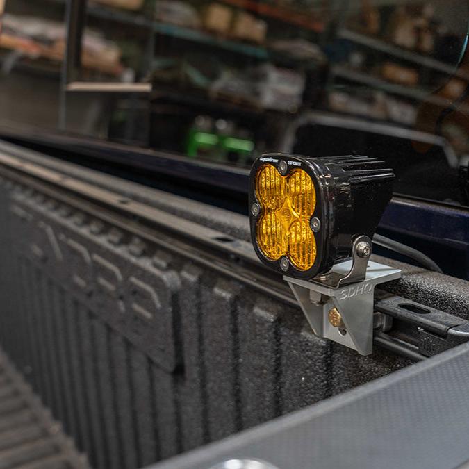 '22-Current Toyota Tundra Complete SDHQ Built Billet Chase Light Mounting Kit Installed Close-up Display