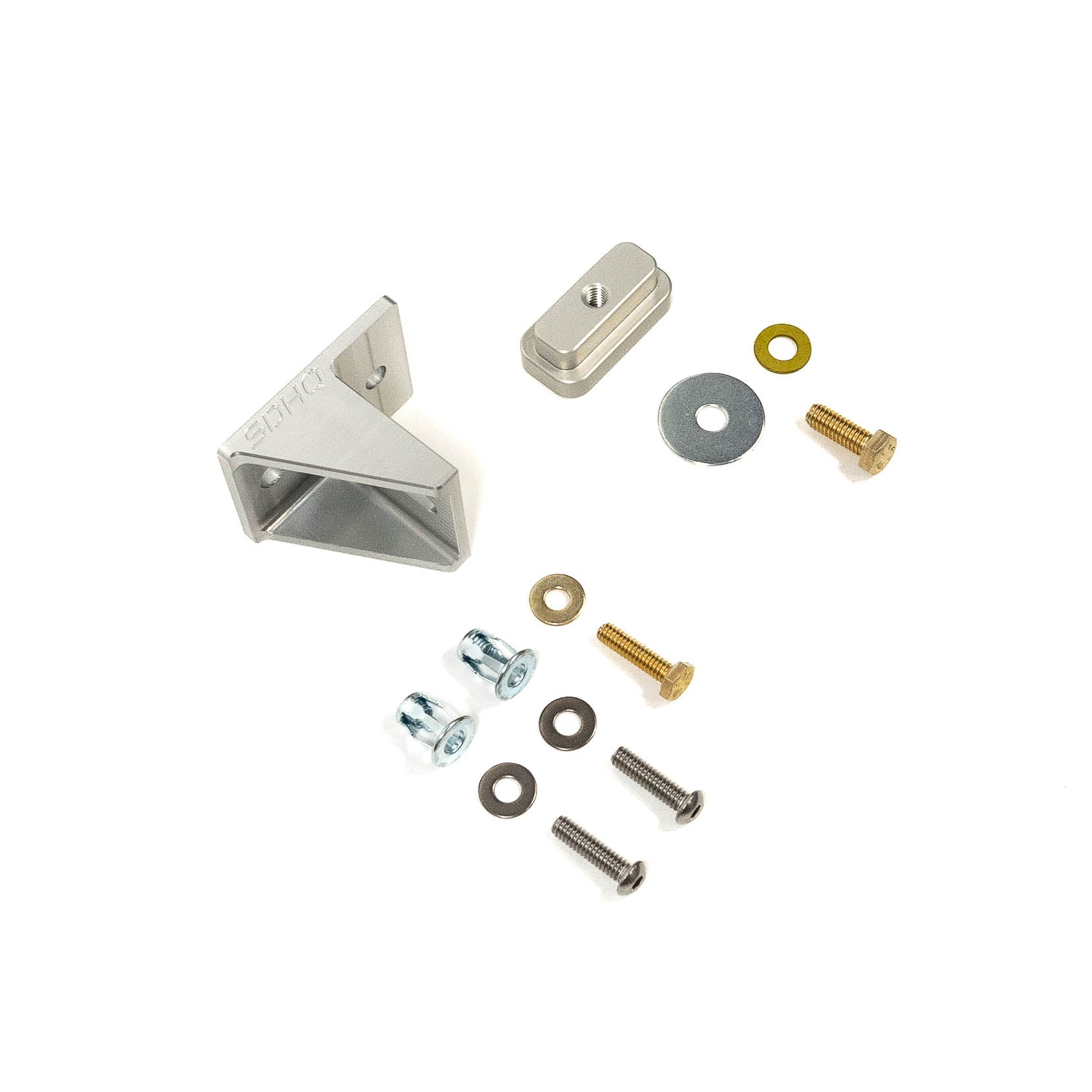 '22-24 Toyota Tundra SDHQ Built Billet Chase Light Mounting Kit Display of Included Parts and Hardware