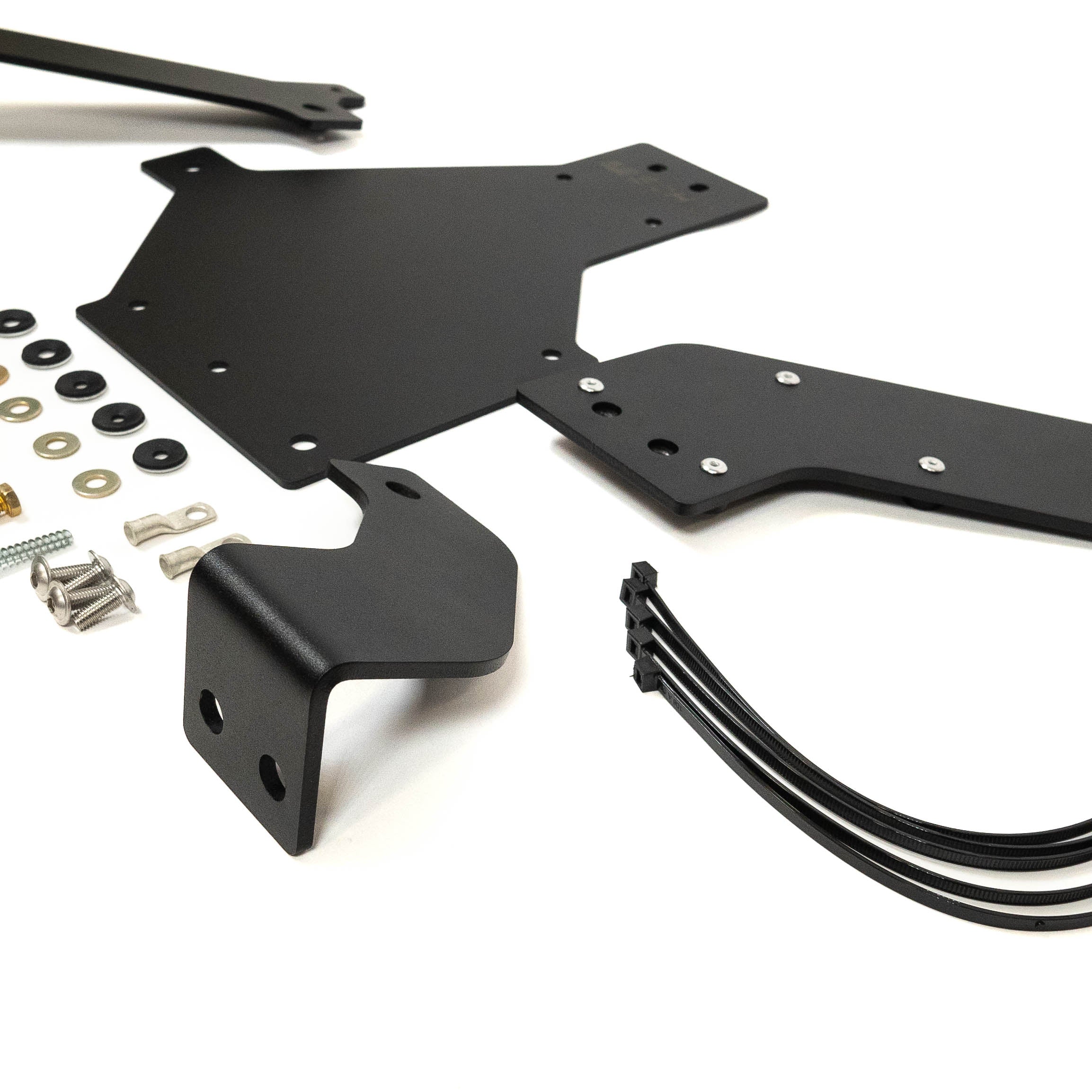 '22-Current Toyota Tundra Crew Max SDHQ Built ARB Air Compressor Mount Close-up Display of included parts and Hardware