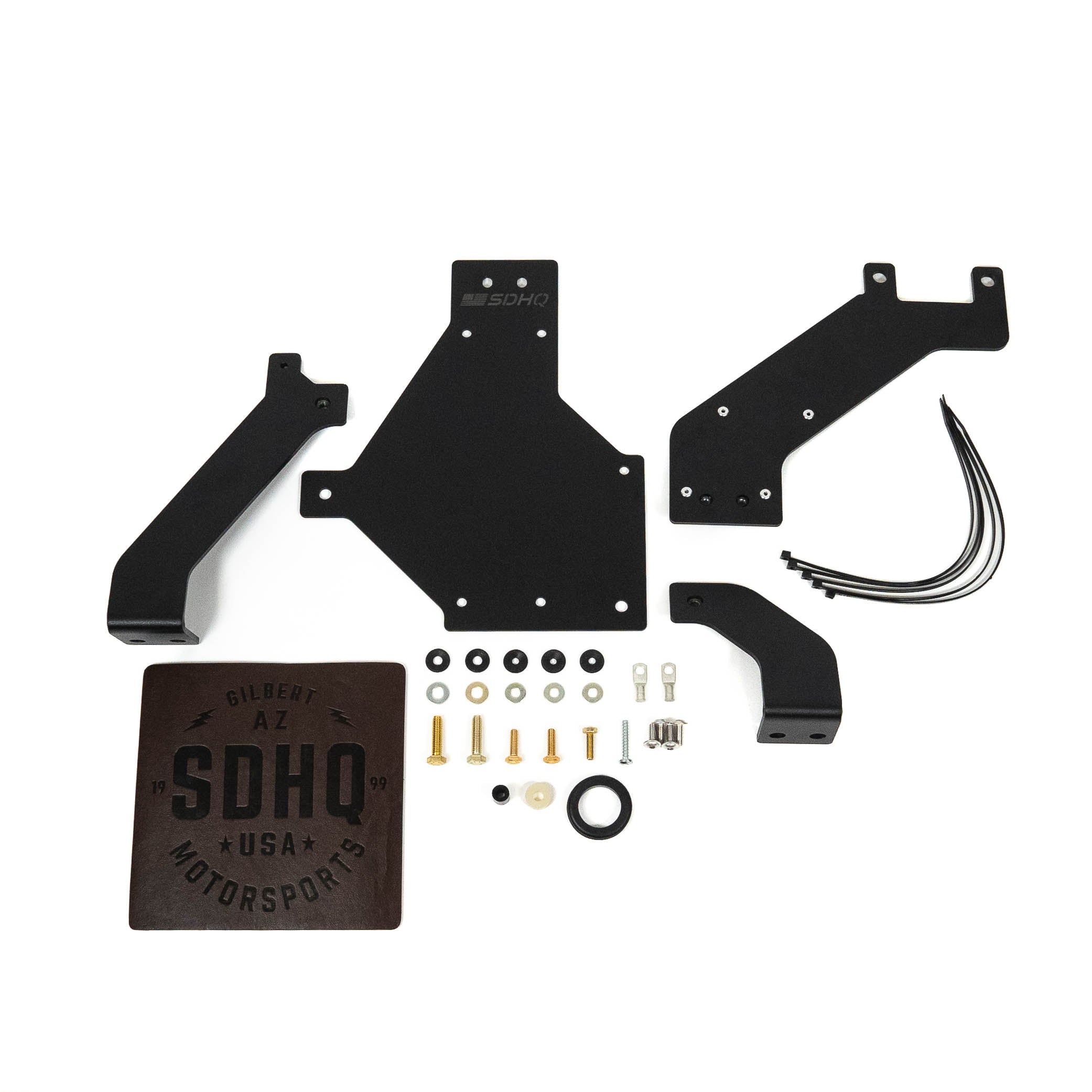 '22-Current Toyota Tundra Crew Max SDHQ Built ARB Air Compressor Mount Display of Included Parts and Hardware