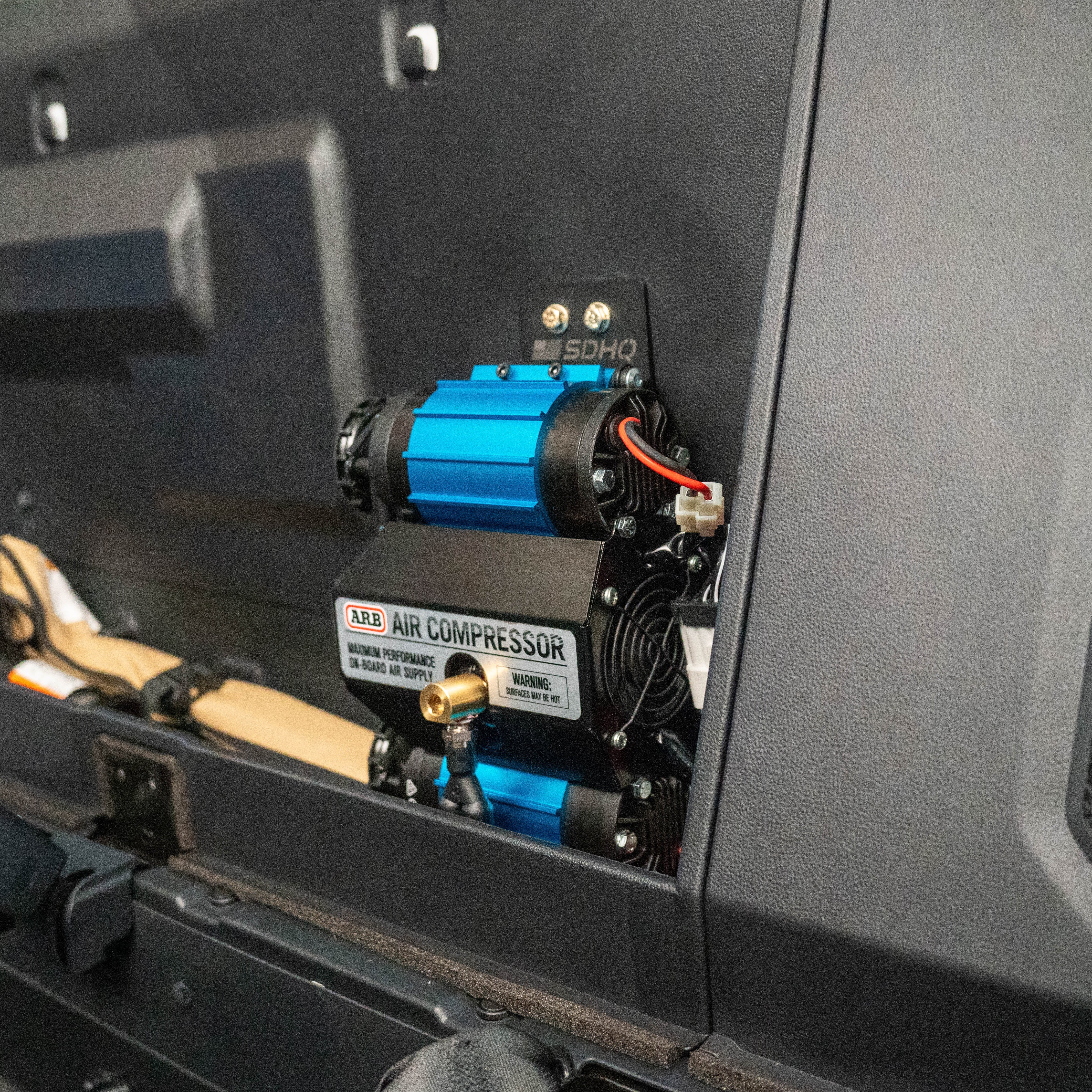'22-Current Toyota Tundra Crew Max SDHQ Built ARB Air Compressor Mount Display installed