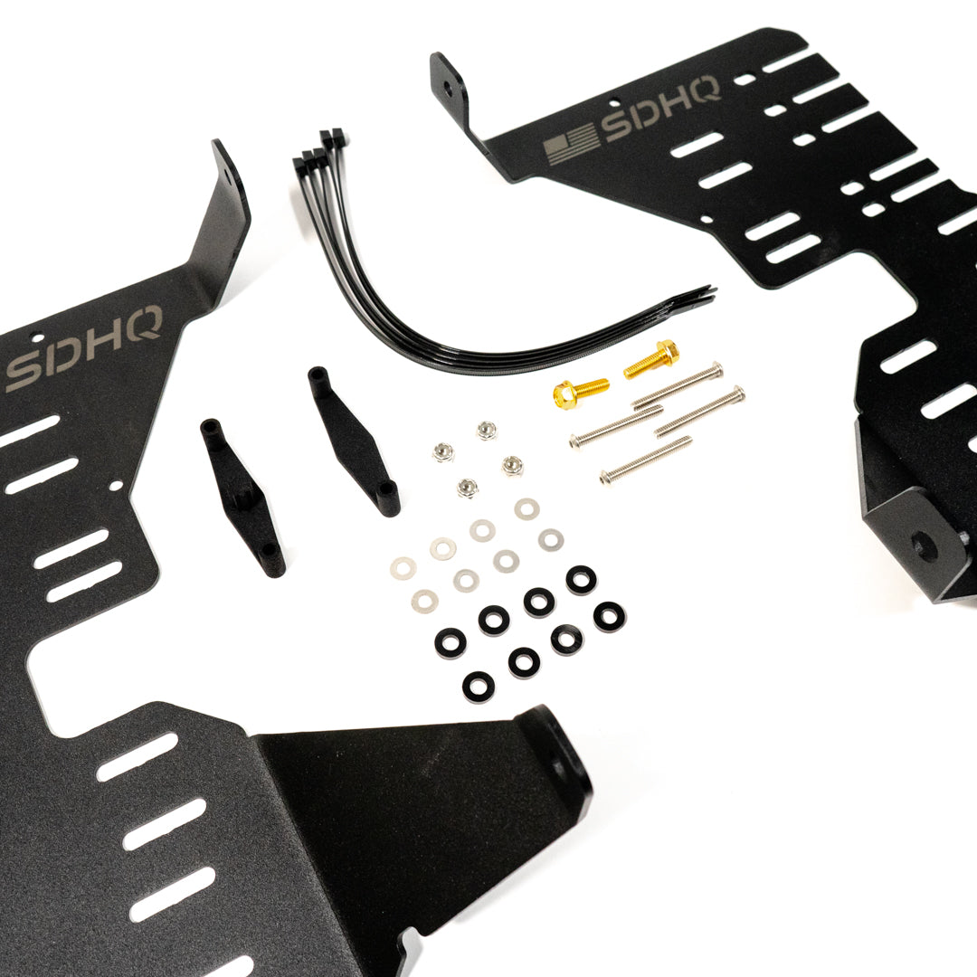 '22-24 Toyota Tundra/Sequoia SDHQ Built Behind the Grille Light Bar Mount close-up Display of included parts and hardware