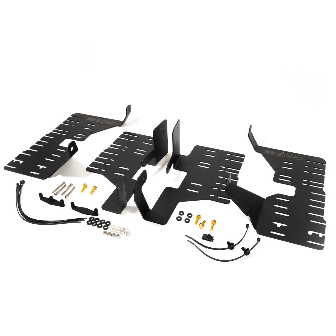 '22-24 Toyota Tundra/Sequoia SDHQ Built Behind the Grille Light Bar Mount Display of Included Parts and Hardware