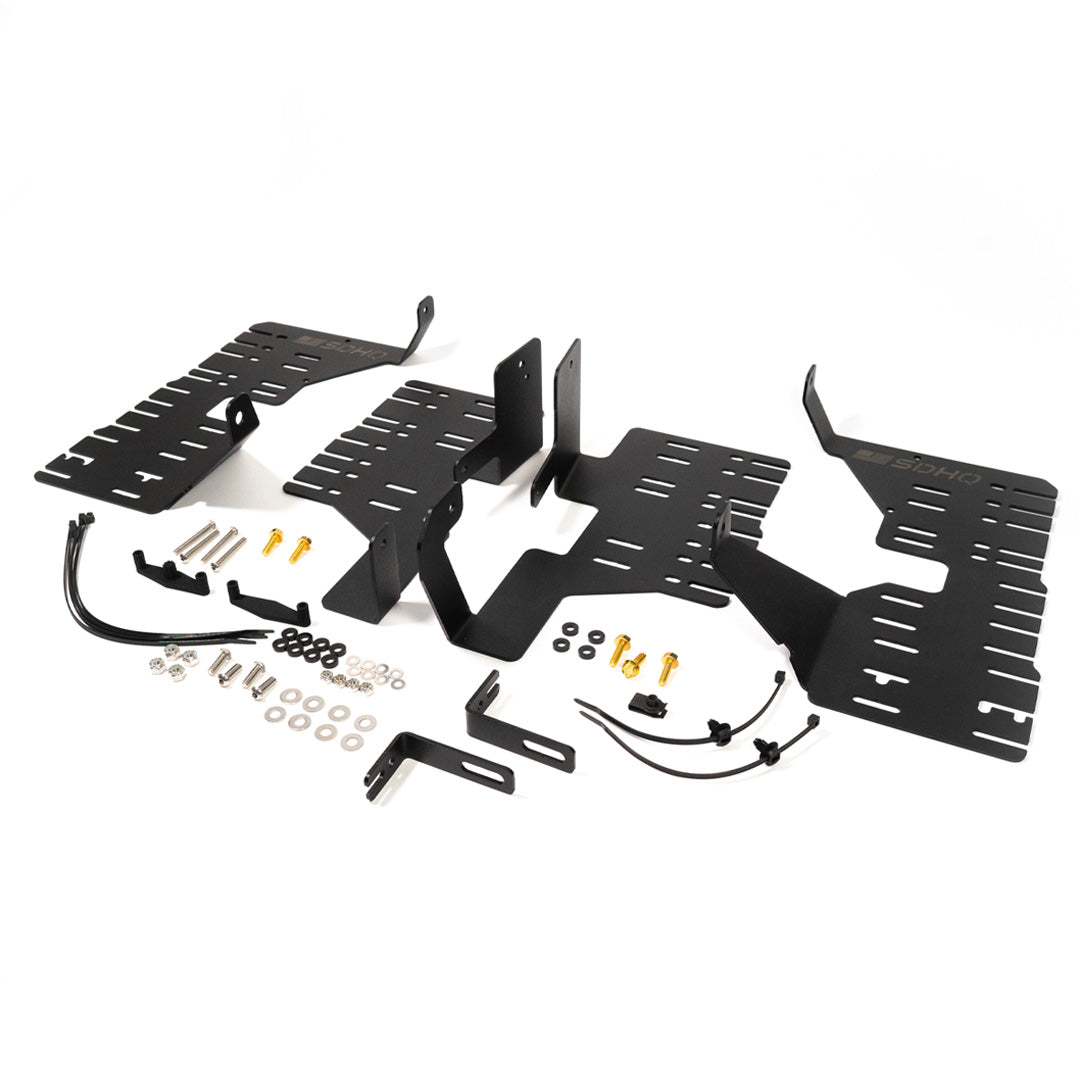 '22-24 Toyota Tundra/Sequoia SDHQ Built Behind the Grille Light Bar Mount Display of Included Parts and Hardware