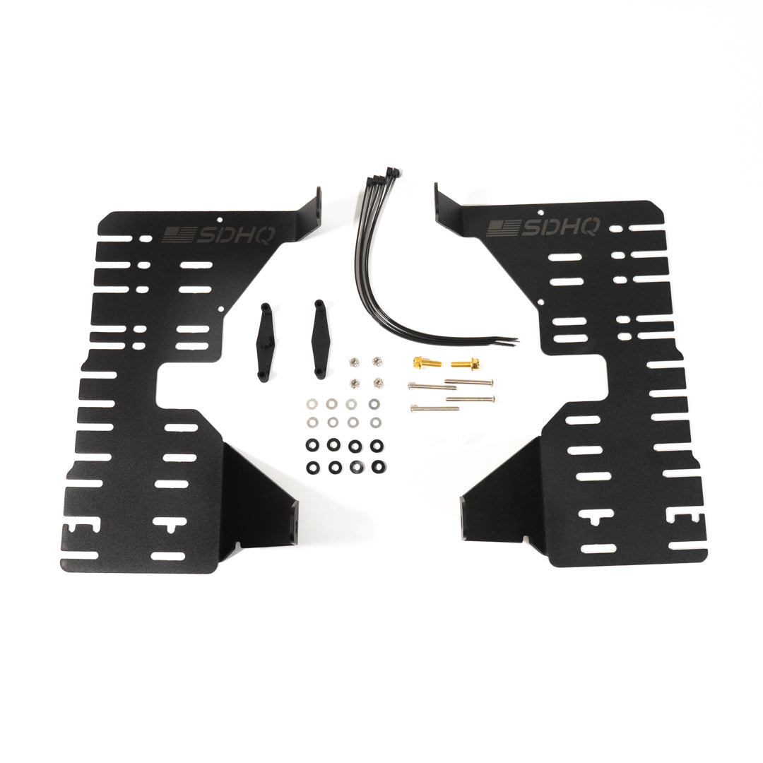 '22-24 Toyota Tundra/Sequoia SDHQ Built Behind the Grille Light Bar Mount Display of included parts and hardware