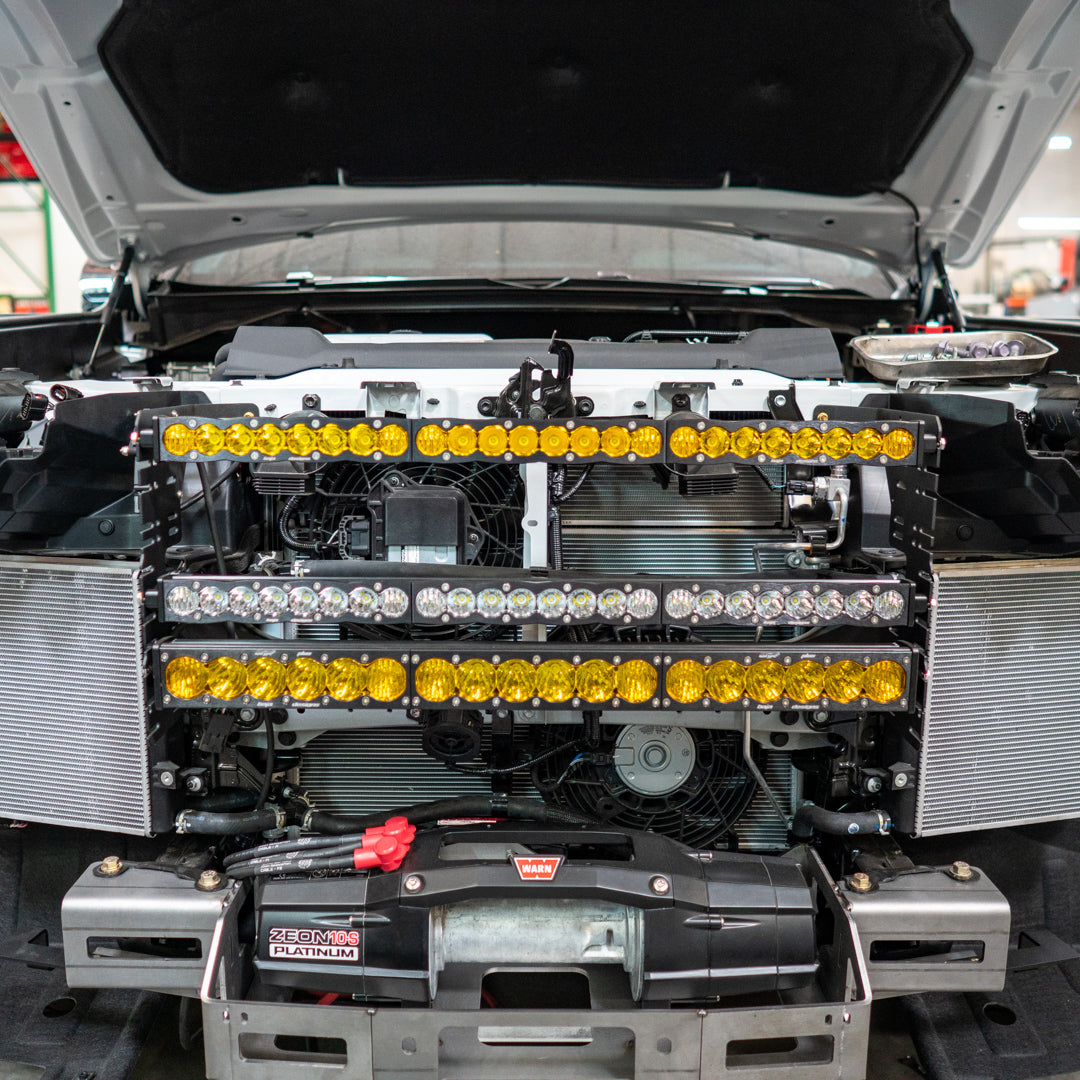 '22-24 Toyota Tundra/Sequoia SDHQ Built Behind the Grille Light Bar Mount installed display