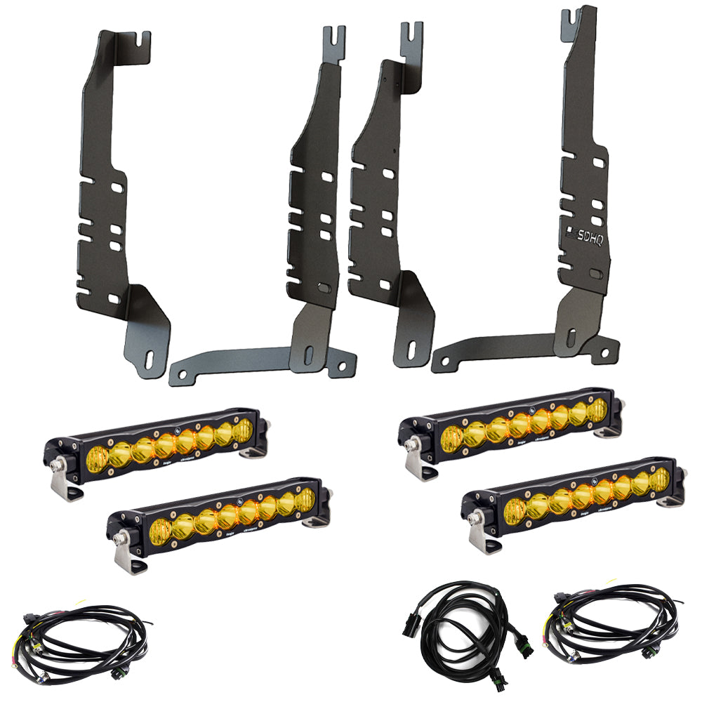 '19-23 Ram 1500 SDHQ Built "Build your Own" Behind the Grille LED Light Bar Mount Display of Included Mount with amber S8 Light bars
