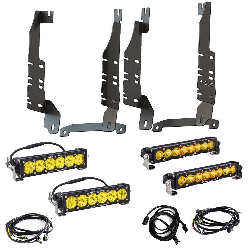 '19-23 Ram 1500 SDHQ Built "Build your Own" Behind the Grille LED Light Bar Mount Display of Included mount with S8's and Onx6's