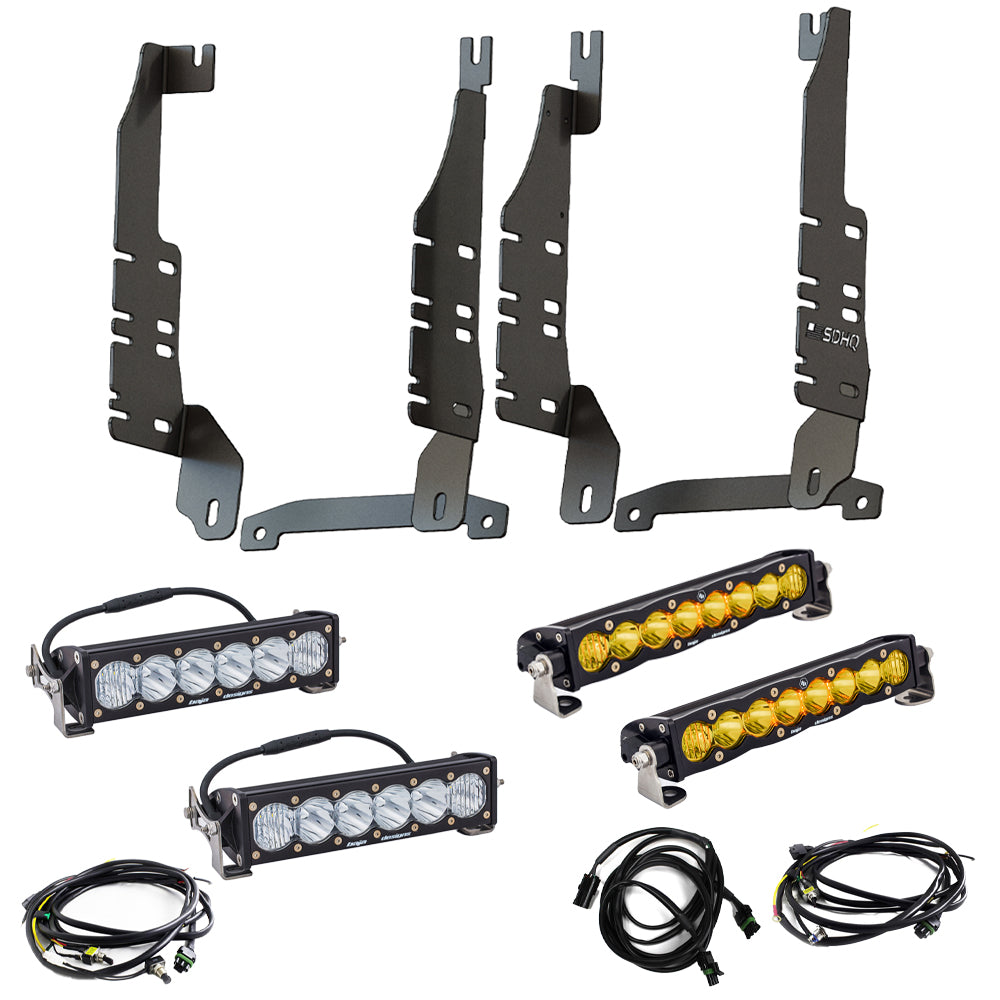 '19-23 Ram 1500 SDHQ Built "Build your Own" Behind the Grille LED Light Bar Mount Display of ncluded mount with S8's and Onx6's