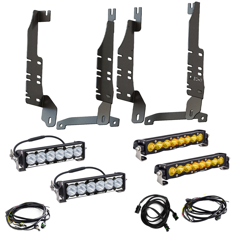 '19-23 Ram 1500 SDHQ Built "Build your Own" Behind the Grille LED Light Bar Mount Display of Included Mount with S8's and Onx6 Laser light bars