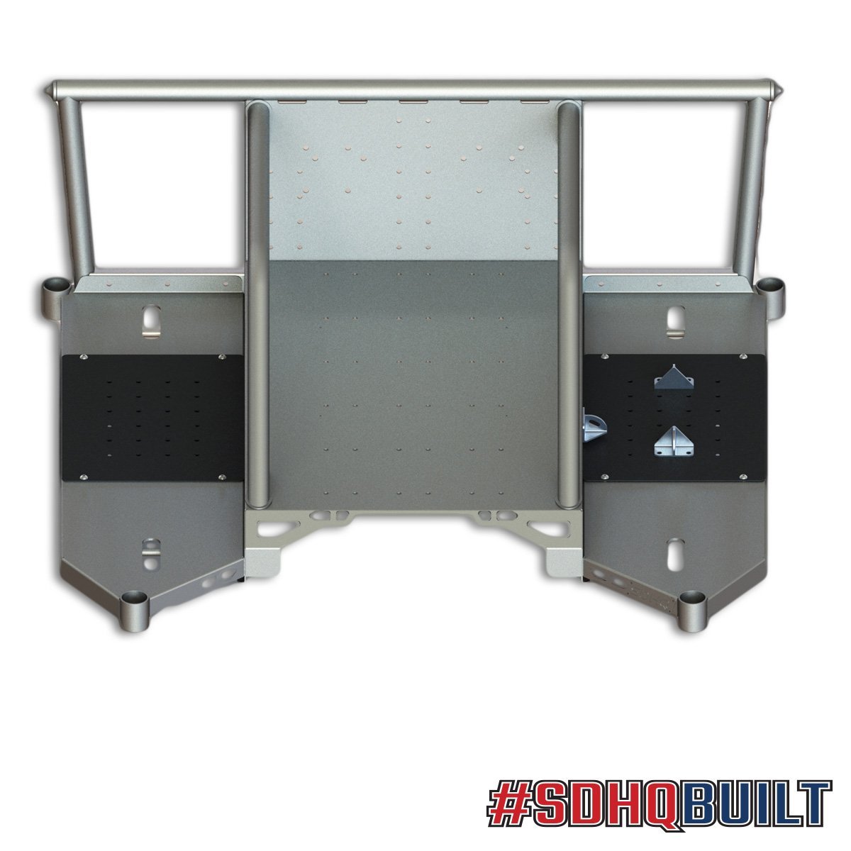 SDHQ Built In-Bed Rack Full Size Truck Tire Cradle Delete Plate Chase Rack Accessories installed design