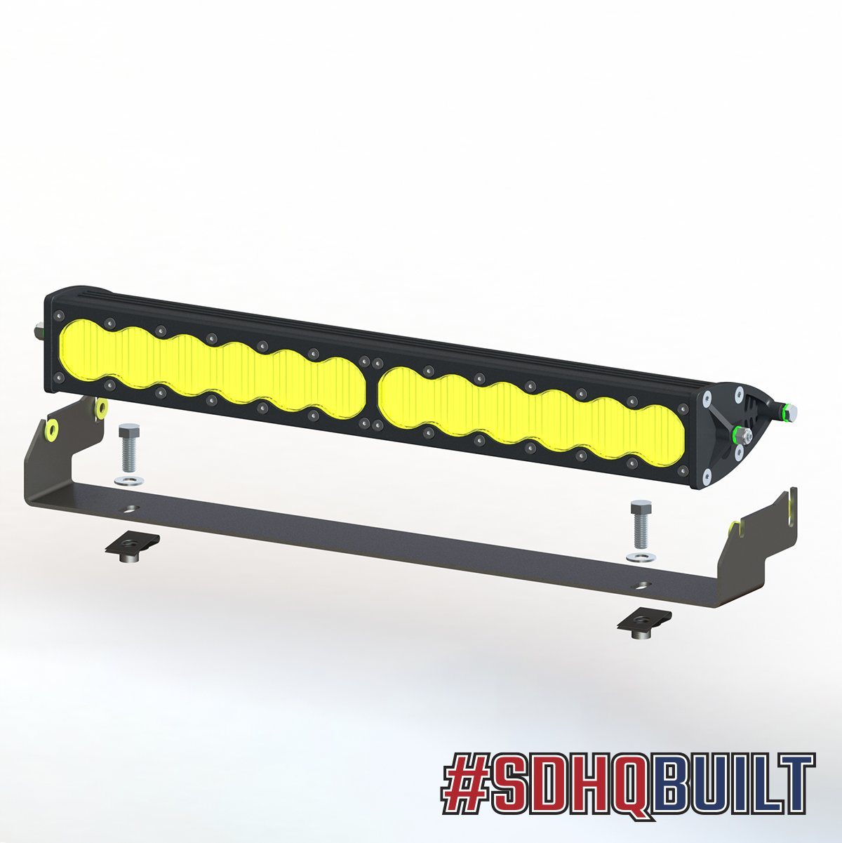'20-Current GMC 2500/3500 SDHQ Built 20" OEM Bumper LED Light Bar Mount Design with light bar
