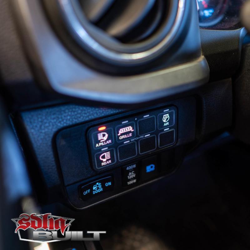 '16-19 Toyota Tacoma SDHQ Built Switch Pros OEM Keypad Mount display in vehicle