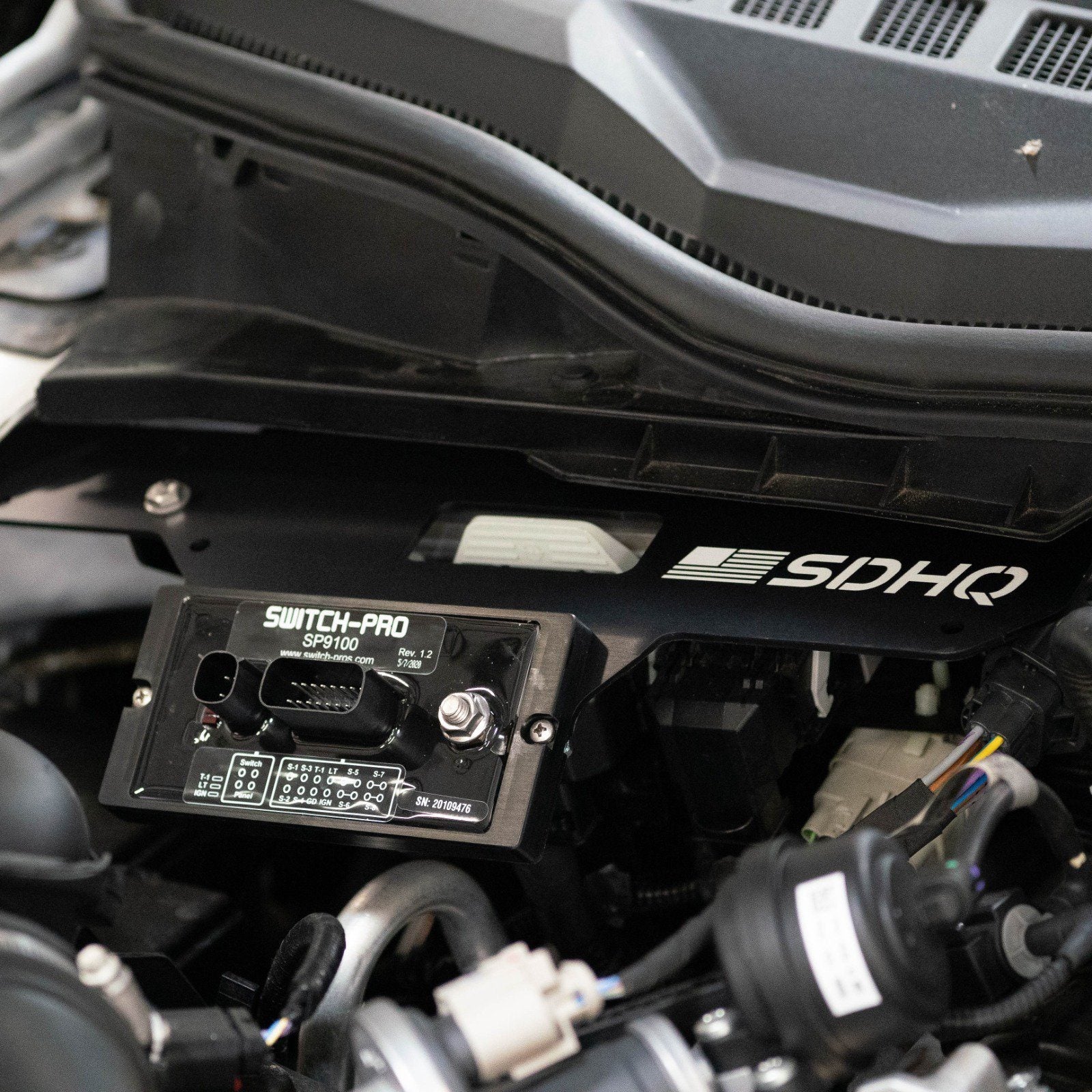 '17-Current Ford Raptor SDHQ Built Switch Pros Power Module Mount installed close up display