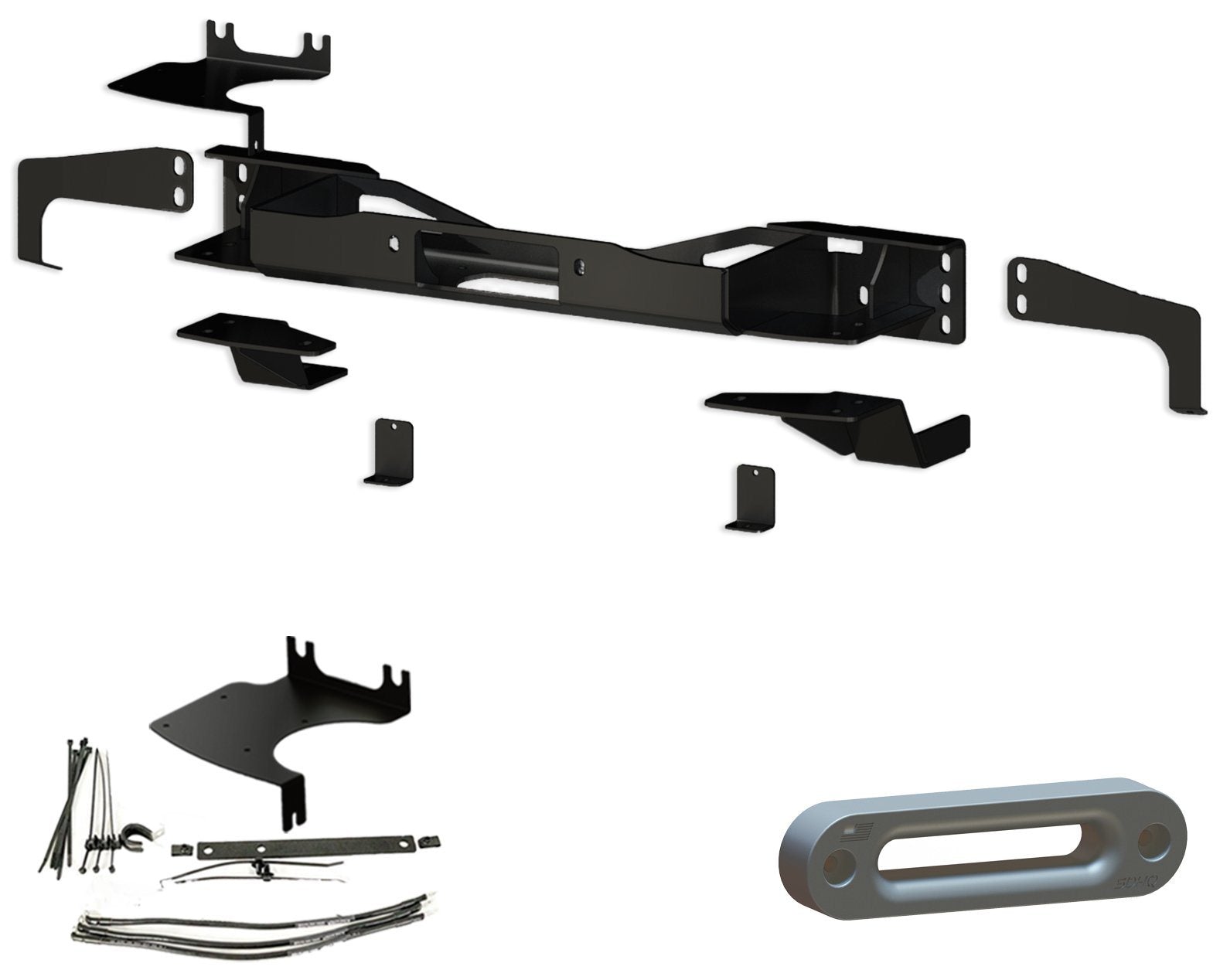 '08-21 200 Series Toyota Land Cruiser SDHQ Built Hidden Winch Mount Display of Included Parts