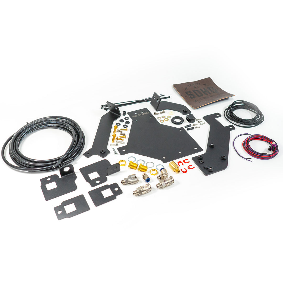 '22-Current Toyota Tundra Crew Max SDHQ Built ARB Air Compressor Mount Display of Included Parts
