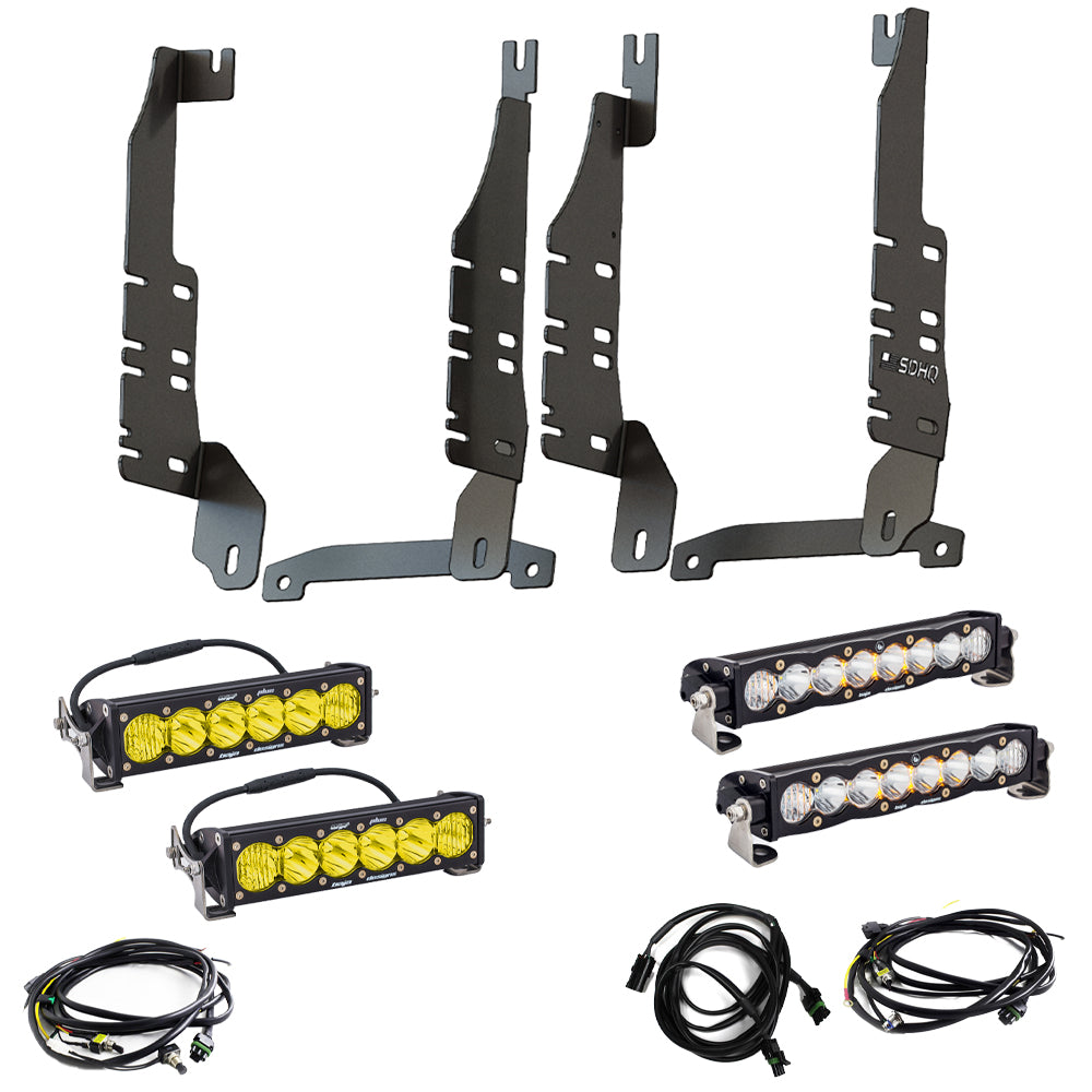 '19-23 Ram 1500 SDHQ Built "Build your Own" Behind the Grille LED Light Bar Mount Display of Included mount with Onx6 and S8 Displays