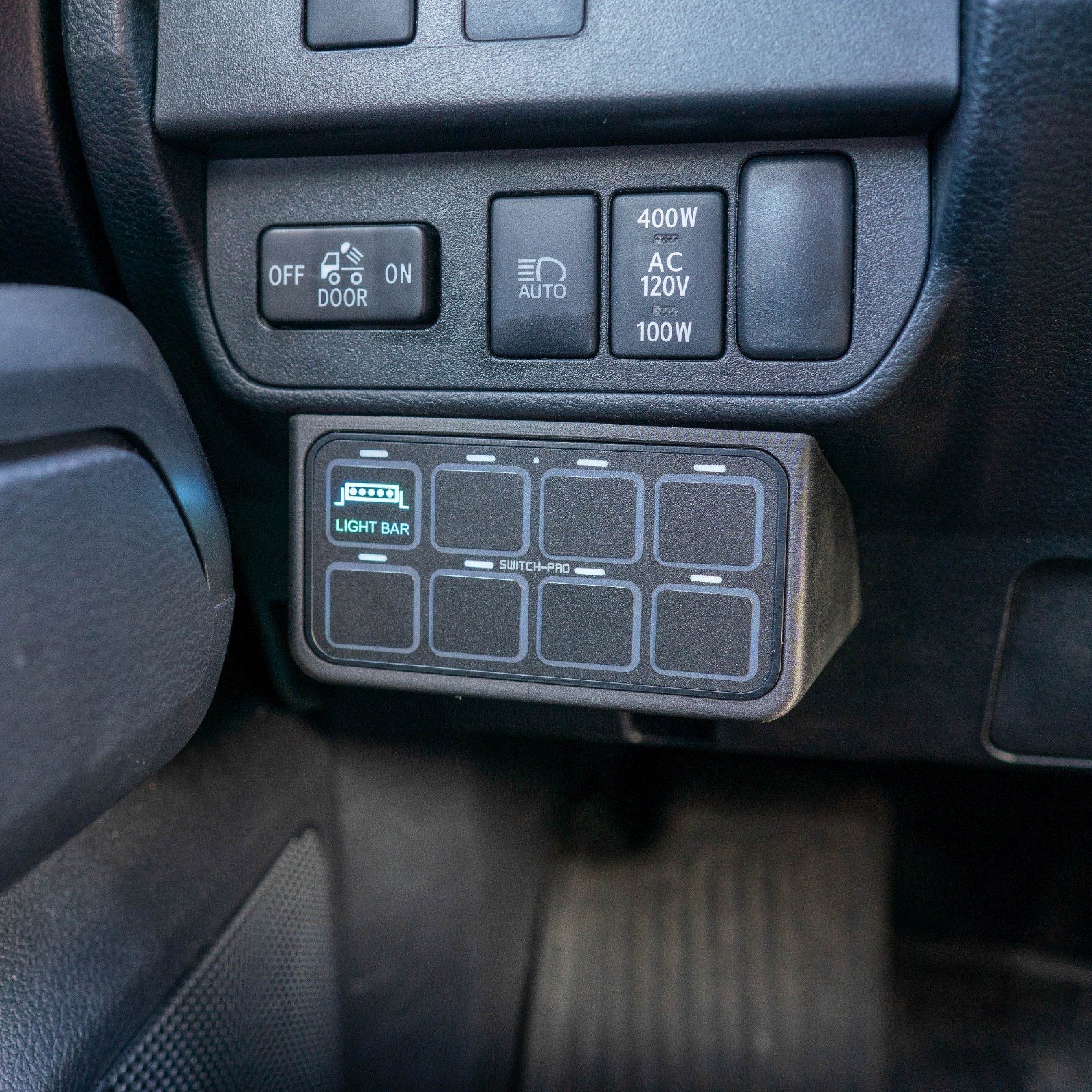'16-23 Toyota Tacoma SDHQ Built Switch Pros SP-9100 Keypad Mount installed close-up display