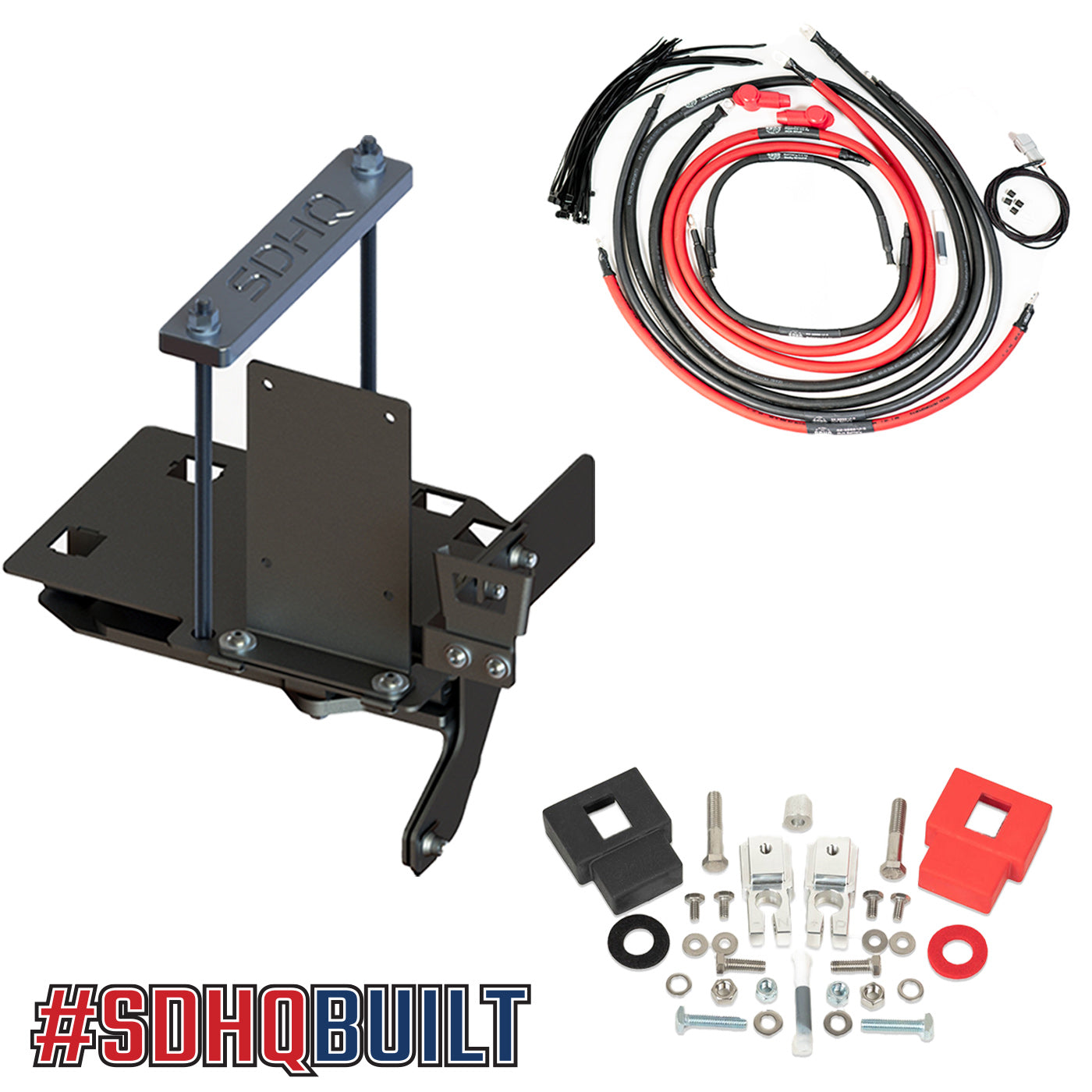 '07-21 Toyota Tundra SDHQ Built "Build your Own" Dual Battery Kit Display of included tray, additional wiring and terminals