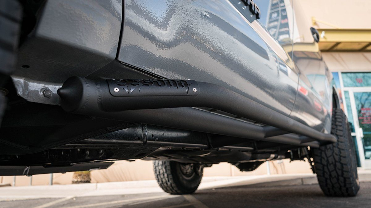 '07-21 Toyota Tundra SDHQ Built Rock Sliders Protection close-up Display installed
