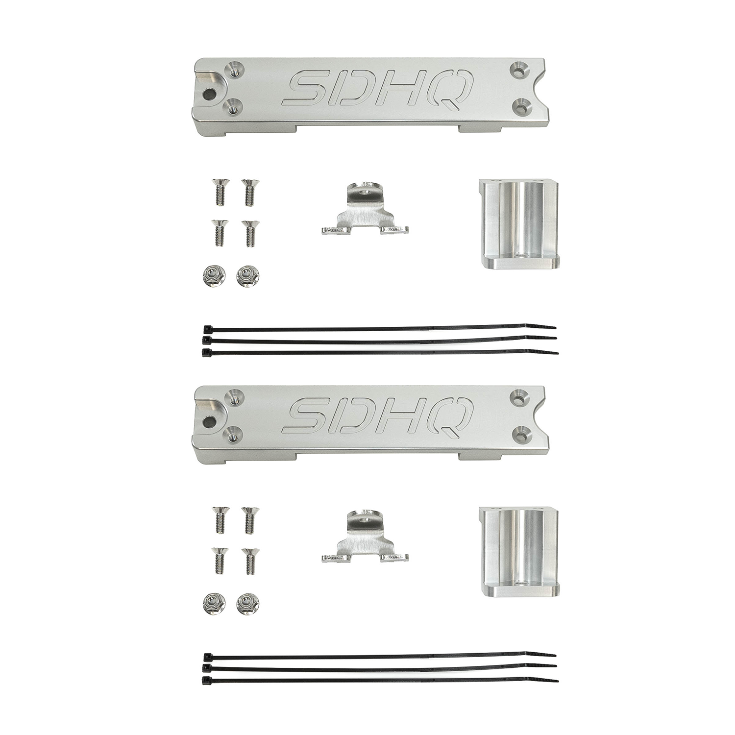 SDHQ Built 2011-2016 Ford Super Duty Dual Battery Billet Battery Hold Down Kit