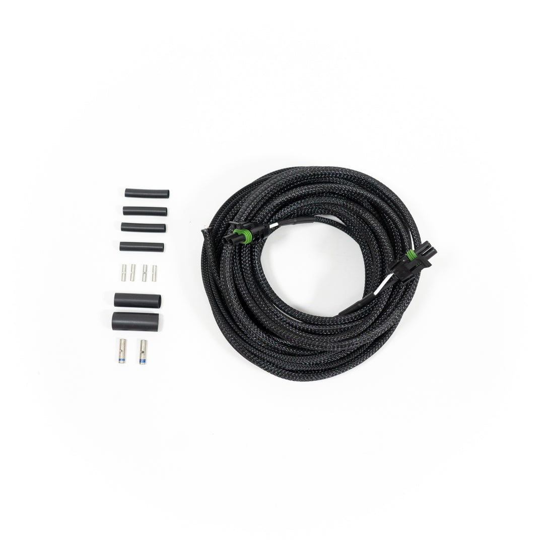 SDHQ Built 25' 2-pin Dual Harness - Weatherpack Connectors Display of included parts 