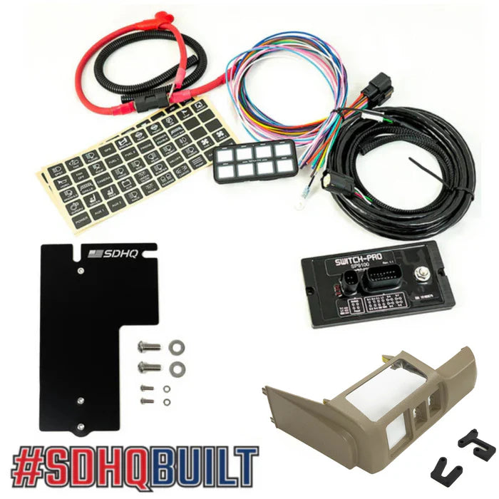 '10-24 Toyota 4Runner SDHQ Built Complete Switch Pros Mounting Kit Display of included Components - Beige Keypad Mount w/ out Terminal kit