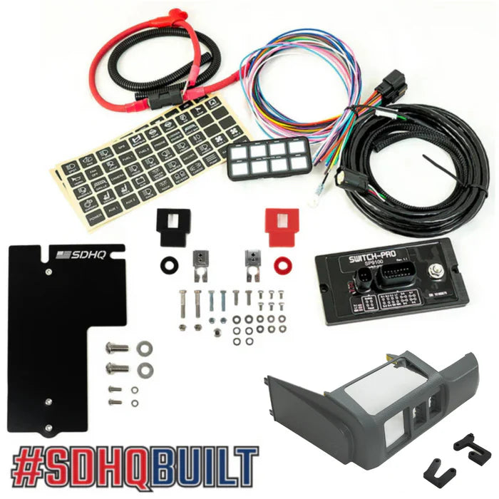 '10-24 Toyota 4Runner SDHQ Built Complete Switch Pros Mounting Kit Display of Included Components - Gray Keypad Mount w/ Terminal Kit 