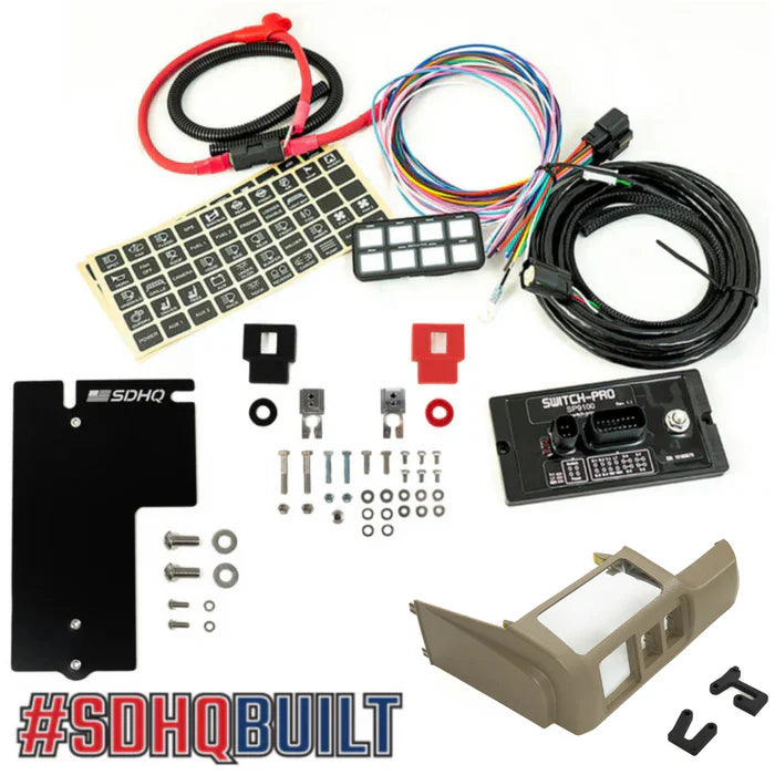 '10-24 Toyota 4Runner SDHQ Built Complete Switch Pros Mounting Kit Display of Included Components - Beige Keypad Mount w/ Terminal Kit 