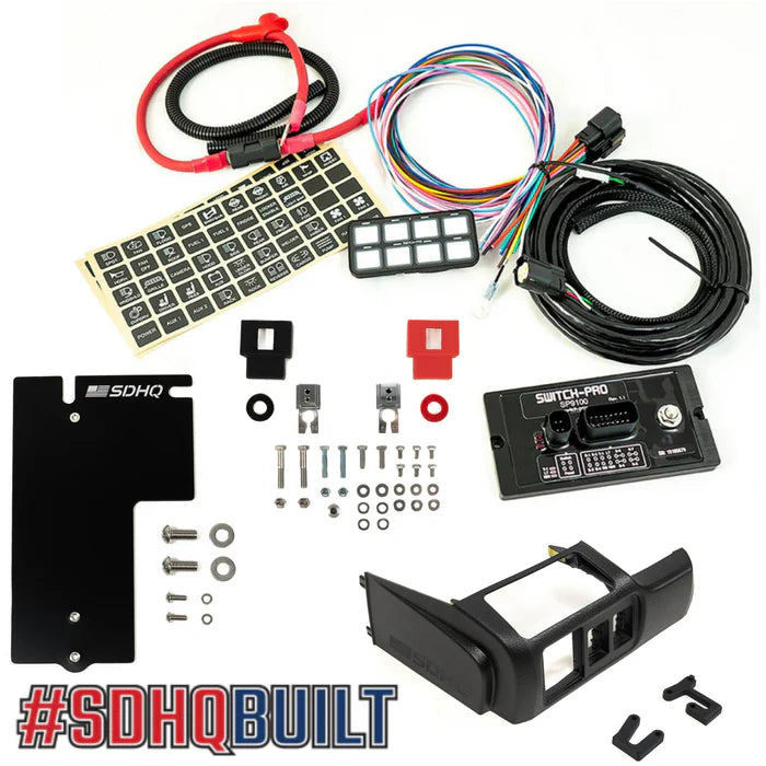 '10-24 Toyota 4Runner SDHQ Built Complete Switch Pros Mounting Kit Display of Included Components - Black Keypad Mount Display w/ Terminal Kit 