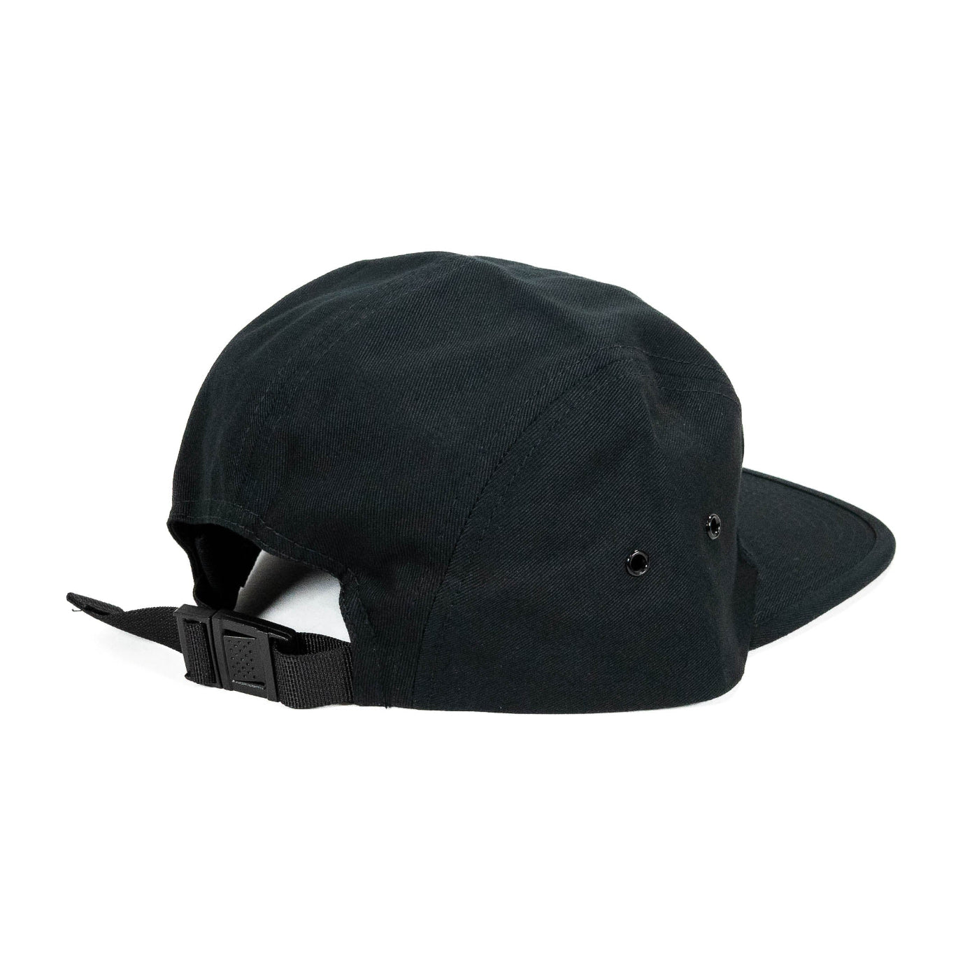 DISPALY OF SDHQ 5 PANEL HATY REAR VIEW TO SHOW CLOSURE CLASP DISPLAY ON WHITE BACKGROUND
