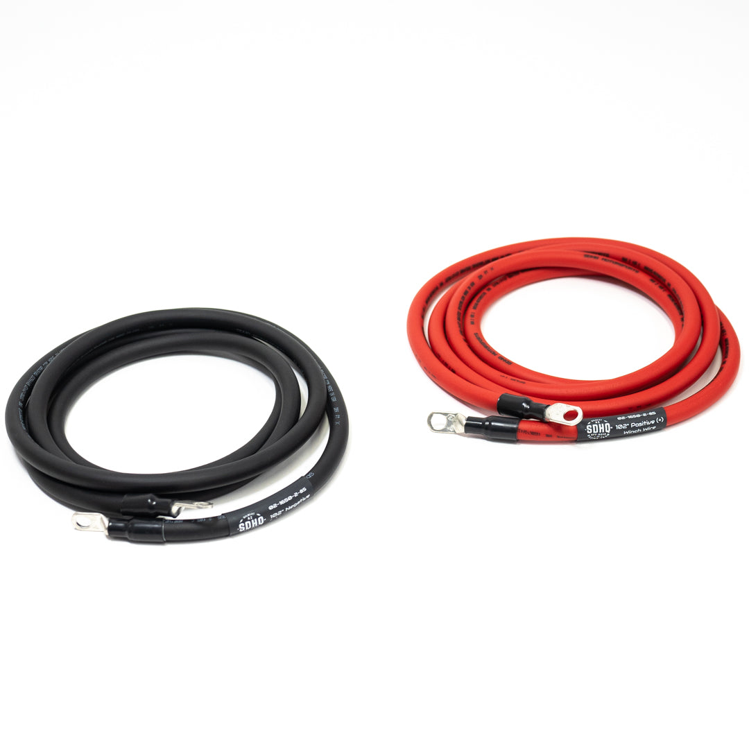 SDHQ Built 8.5' Winch Power Wires display of included parts 