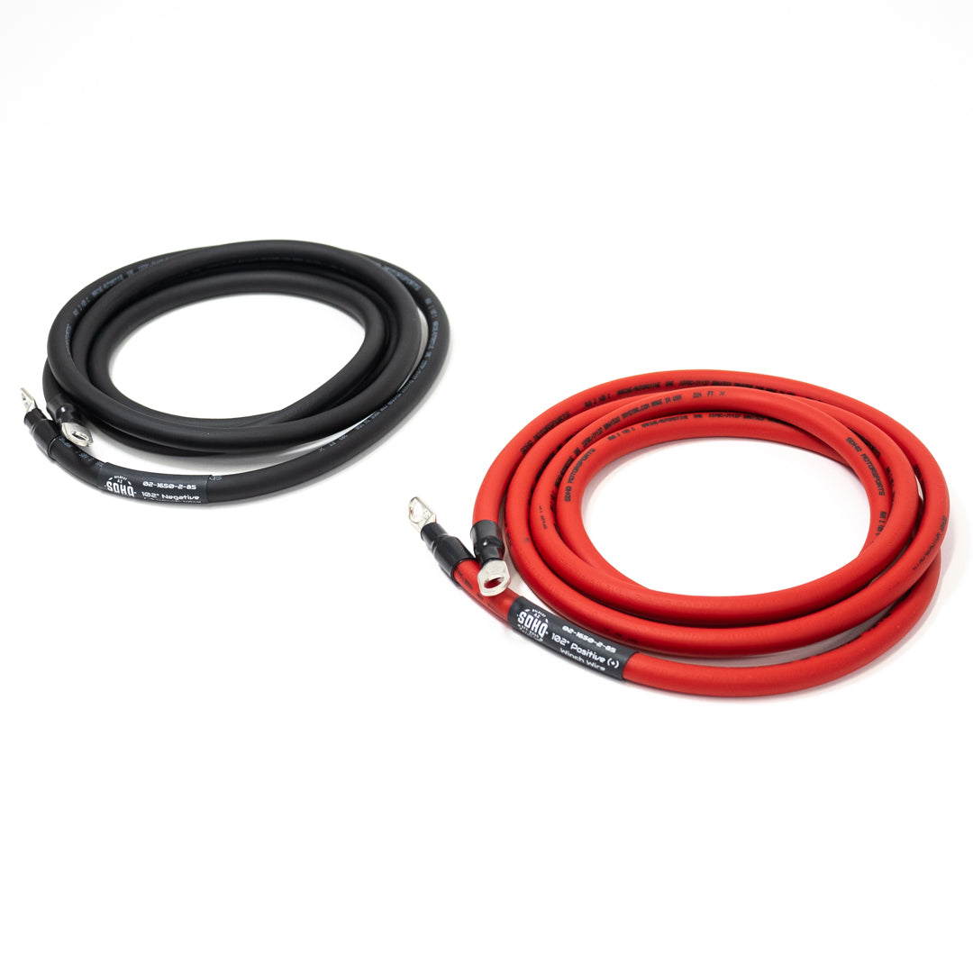 SDHQ Built 8.5' Winch Power Wires Display of included parts 