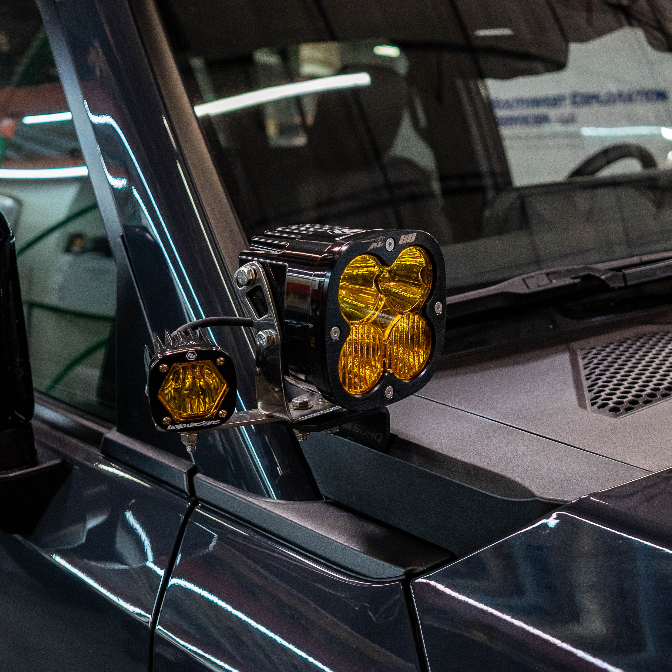 SDHQ Built '24 LC250 A-Pillar Light Mounts installed 