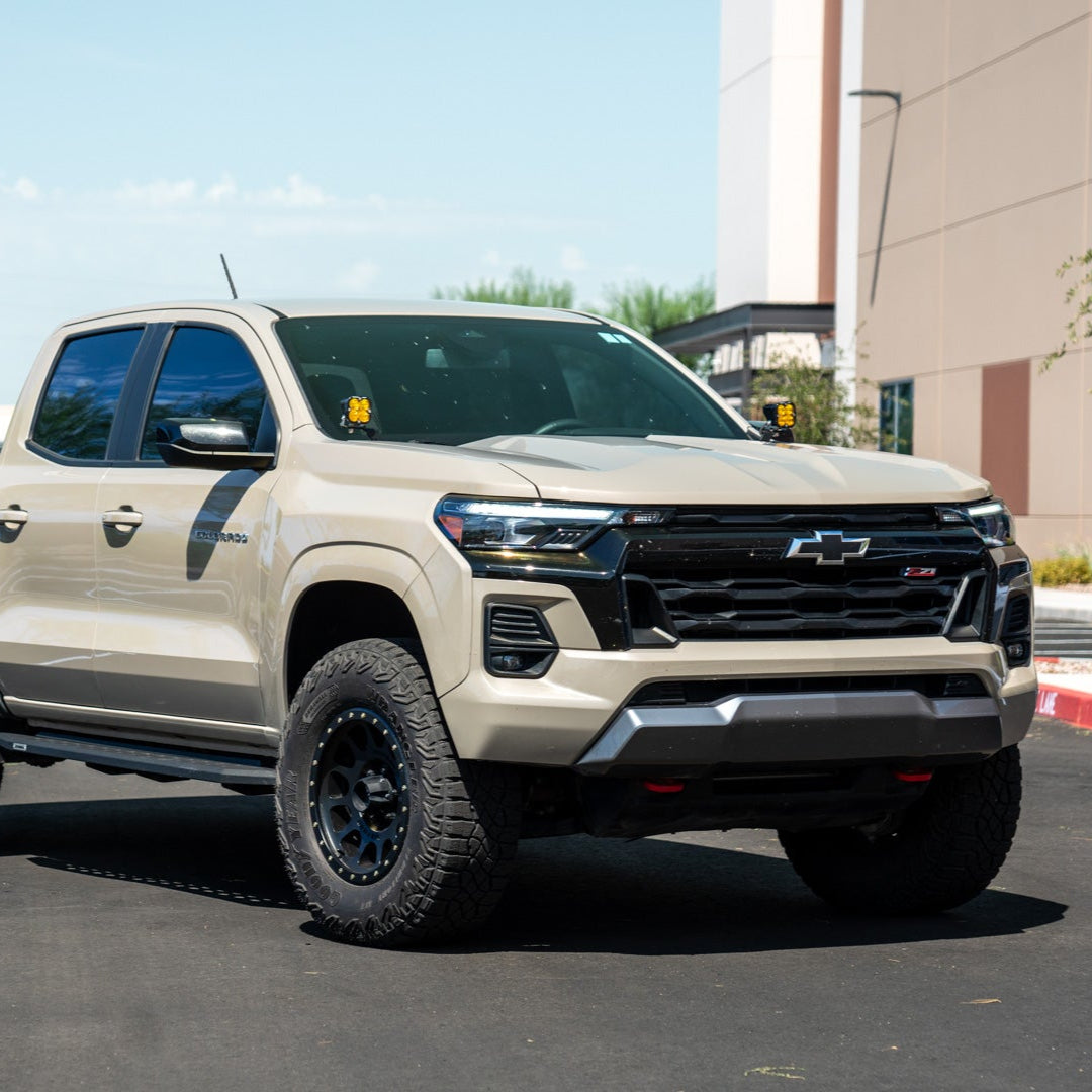 SDHQ Built '23-25 Colorado A-Pillar Light Mounts installed