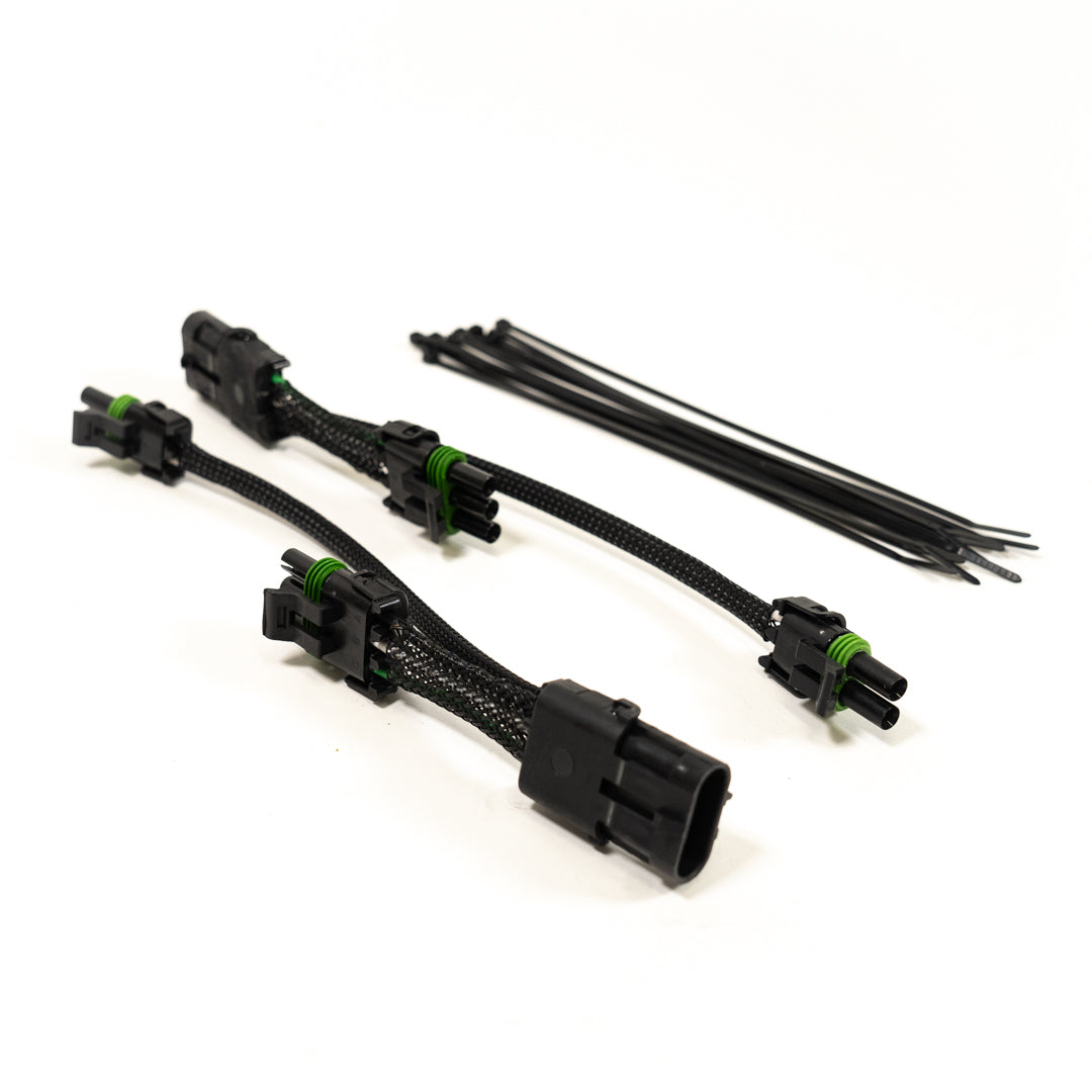 SDHQ Built Add-a-Light Baja Designs XL-Series Splitter Harness display of included parts 