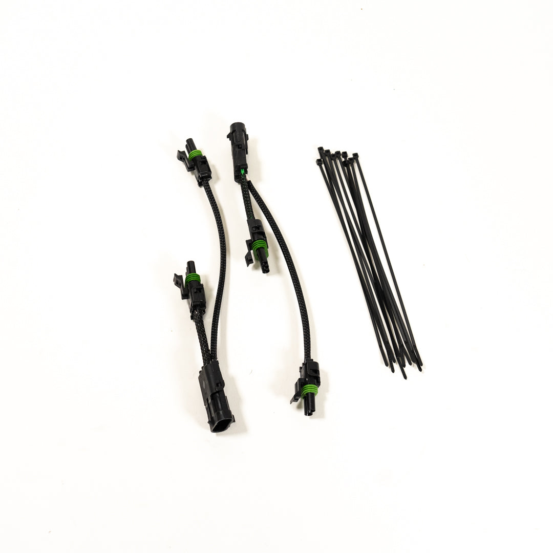 SDHQ Built Add-a-Light Baja Designs XL-Series Splitter Harness Display of included parts 