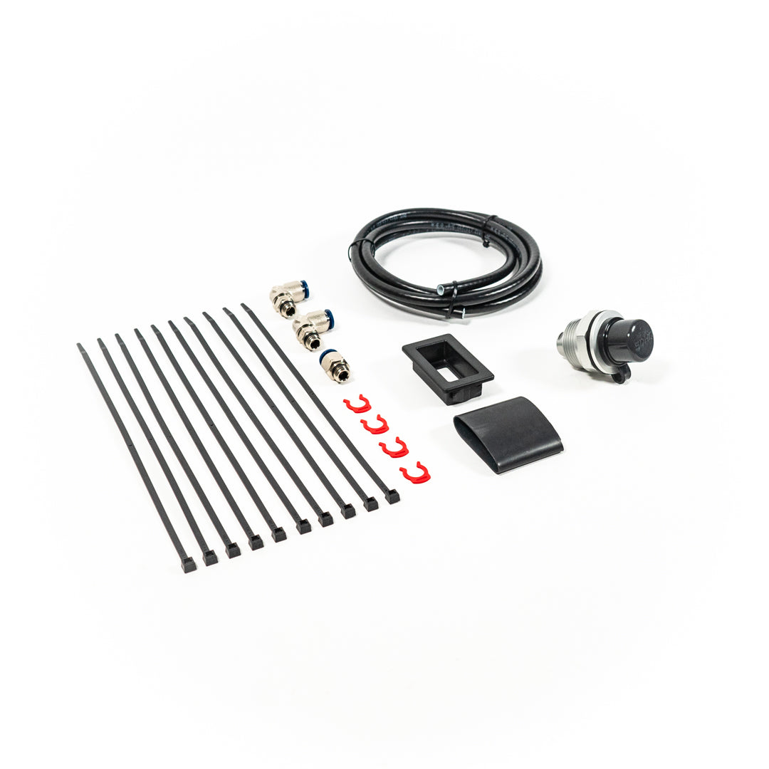 SDHQ Built 7.5' Bulkhead Air Chuck Mounting Kit display of included parts and hardware 