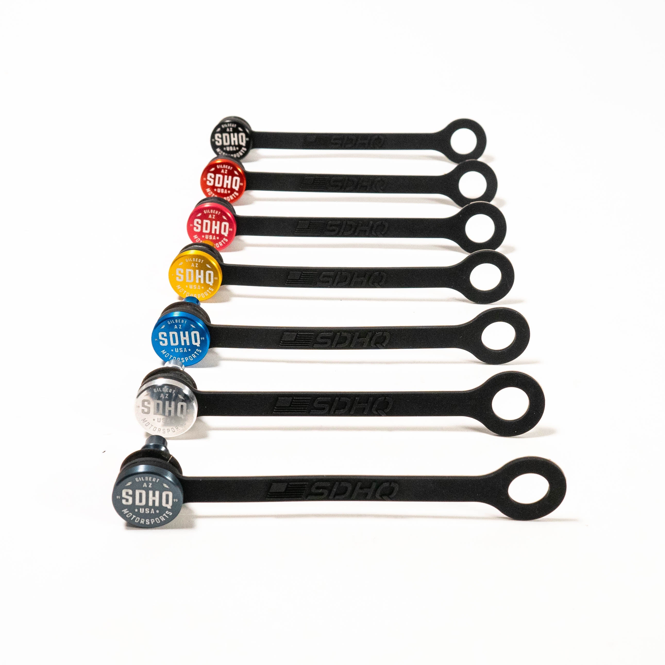 SDHQ Built Billet Air Chuck Sealing Plug Display of different color variations 