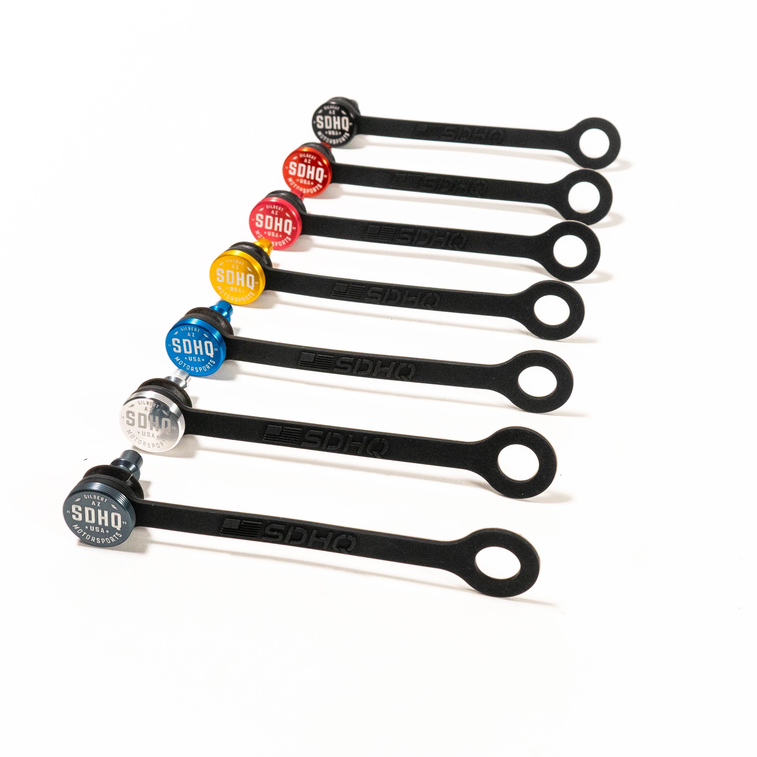 SDHQ Built Billet Air Chuck Sealing Plug Display of different color variations 